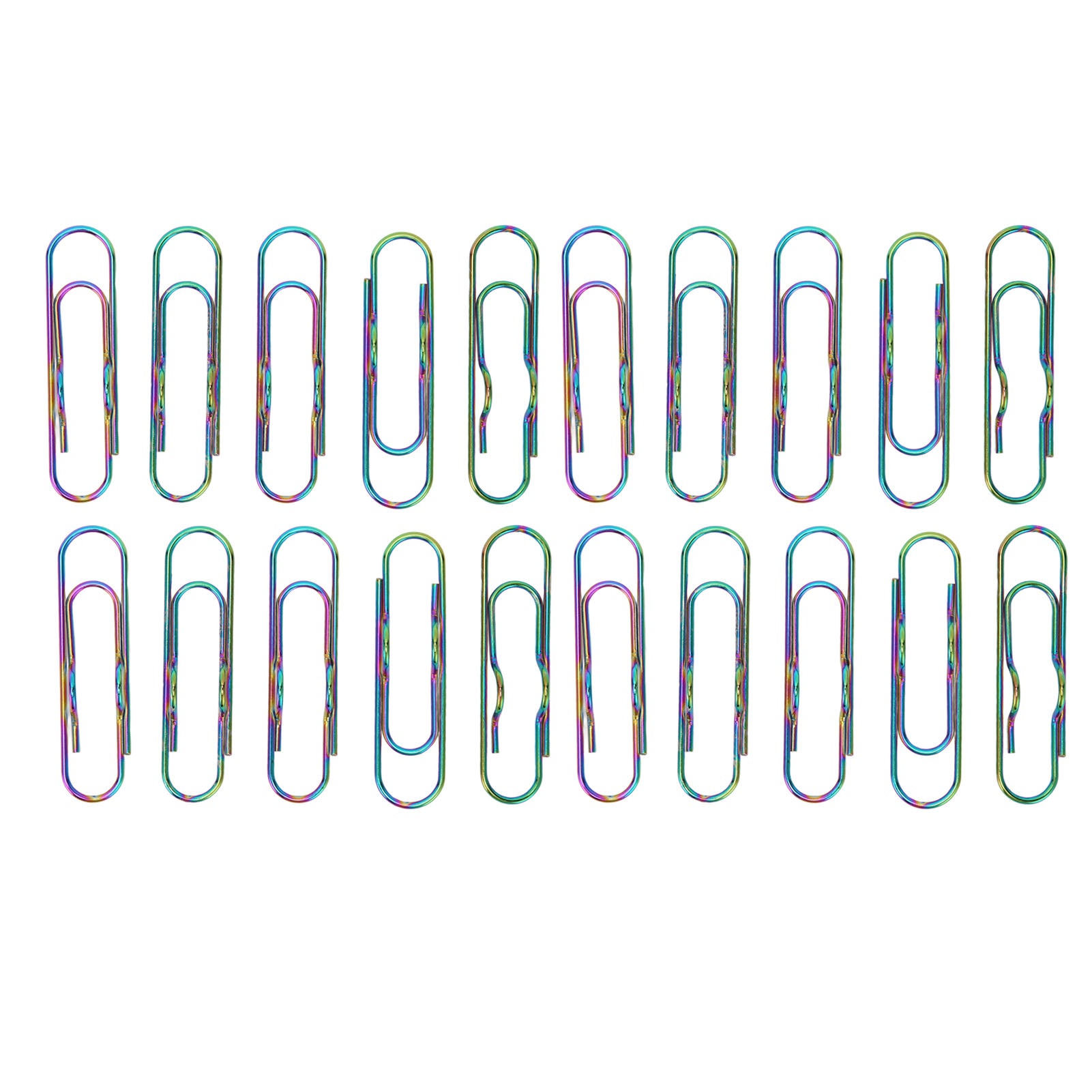 20pcs Metal Pen Clips Strong Clamping Force Rust Prevention Electroplating Process Colorful Paper Clip Pen Holder for Notebooks