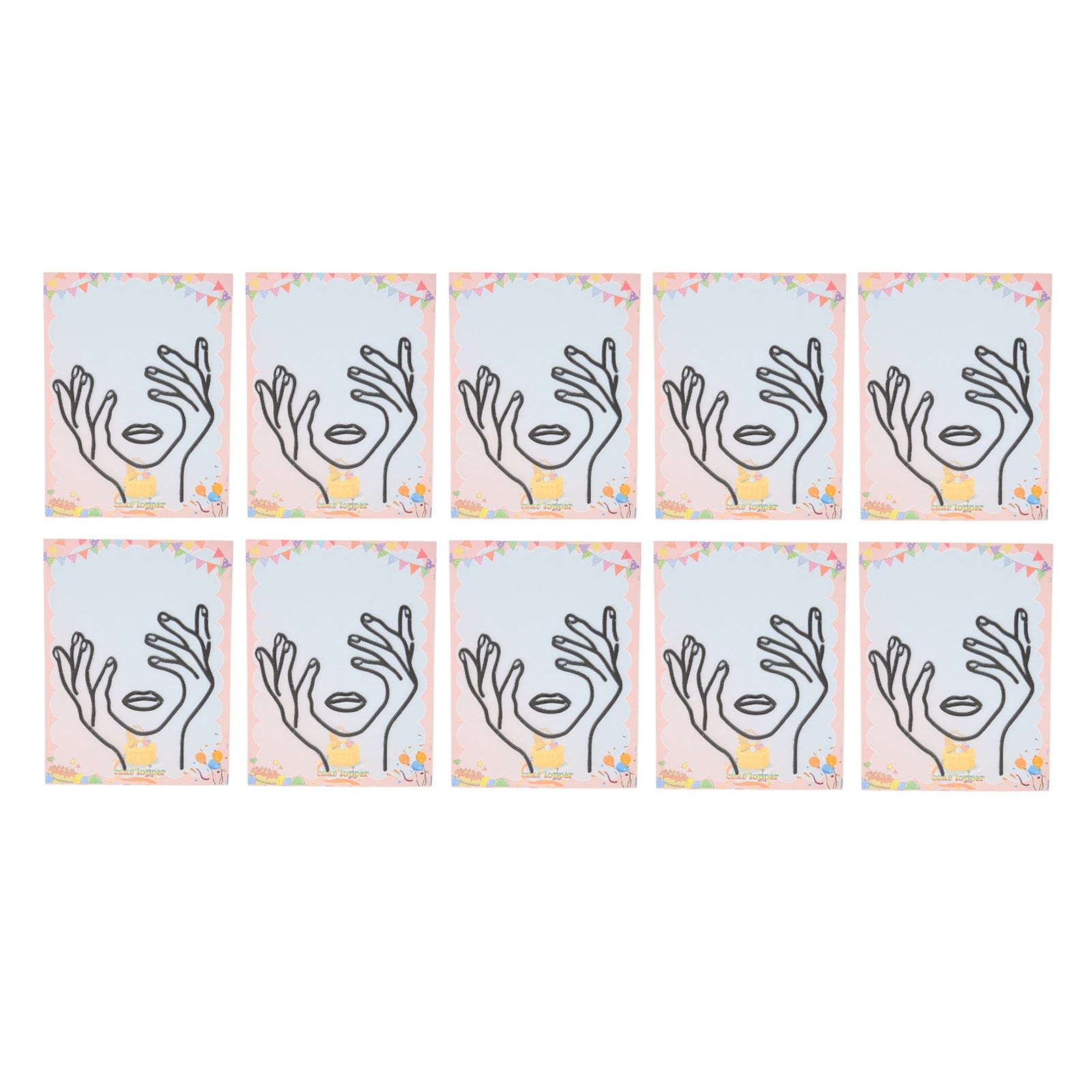 10 Sets Face Cake Decorations for Lady Abstract Minimalist DIY Face Lines Cake Toppers for Birthday Cake Wedding Party