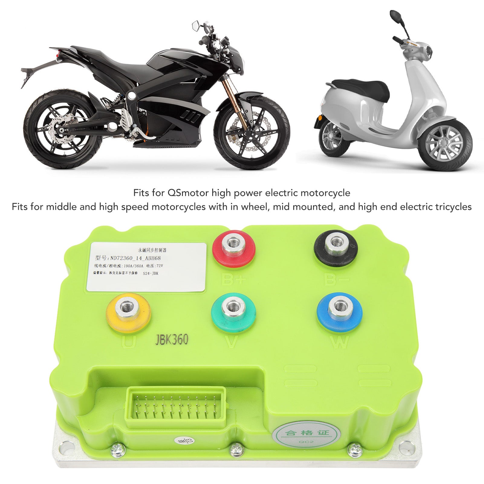 190A 360A ND72360 BLDC Programmable Motor Controller Brushless DC Speed Control for QSmotor High Power Electric Motorcycle