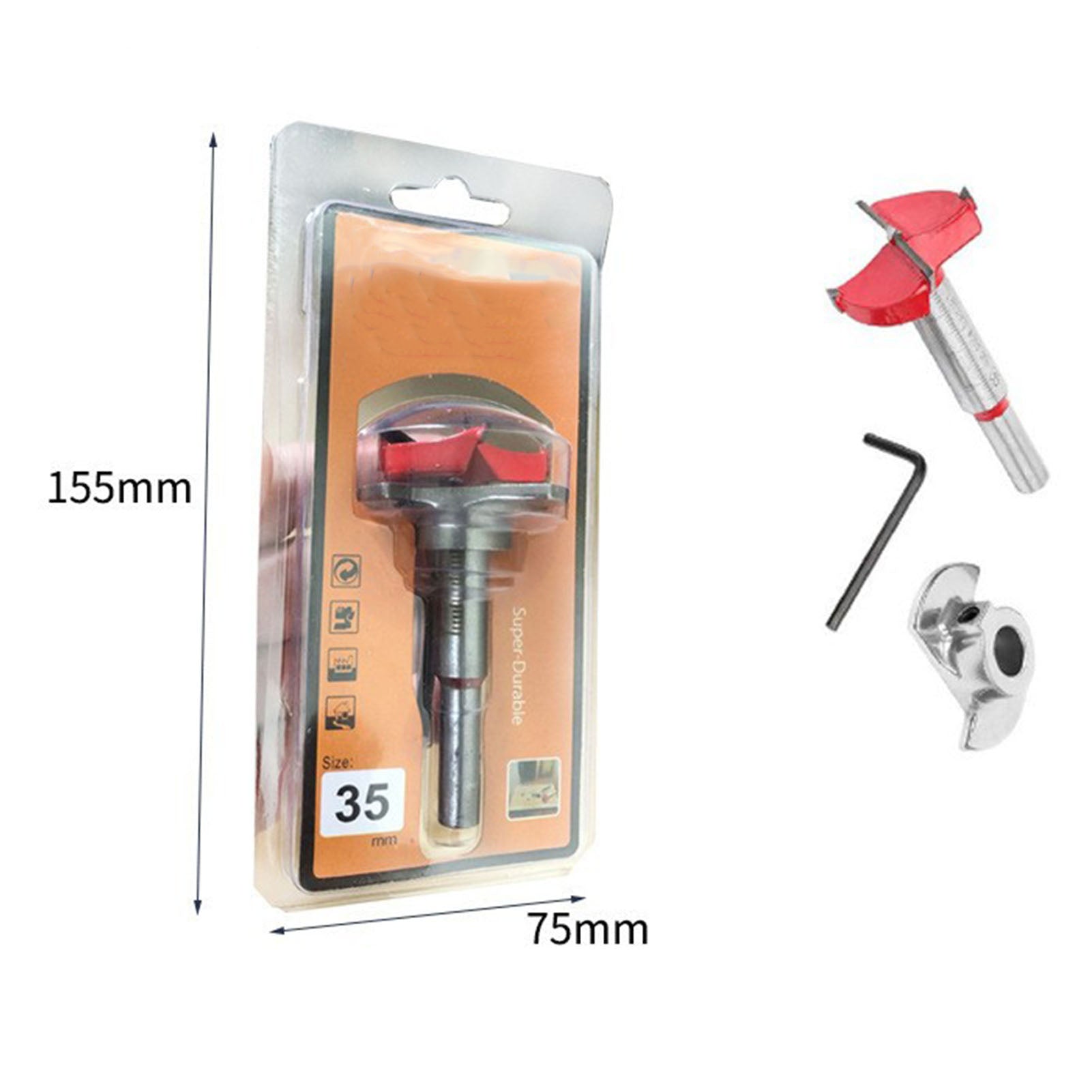 35mm Hinge Hole Drill Bit Aluminum Alloy Boring Jig Positioner Bit for Woodworking