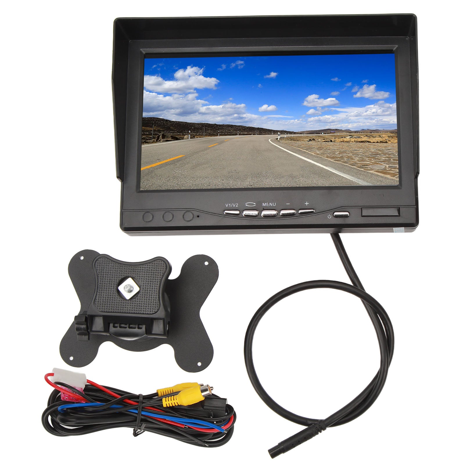Rear View Monitor Kit 7 Inch IPS Screen PAL NTSC Format DC 9‑35V Parking Reverse Monitor Set for Truck Trailer RV Pickups RCA