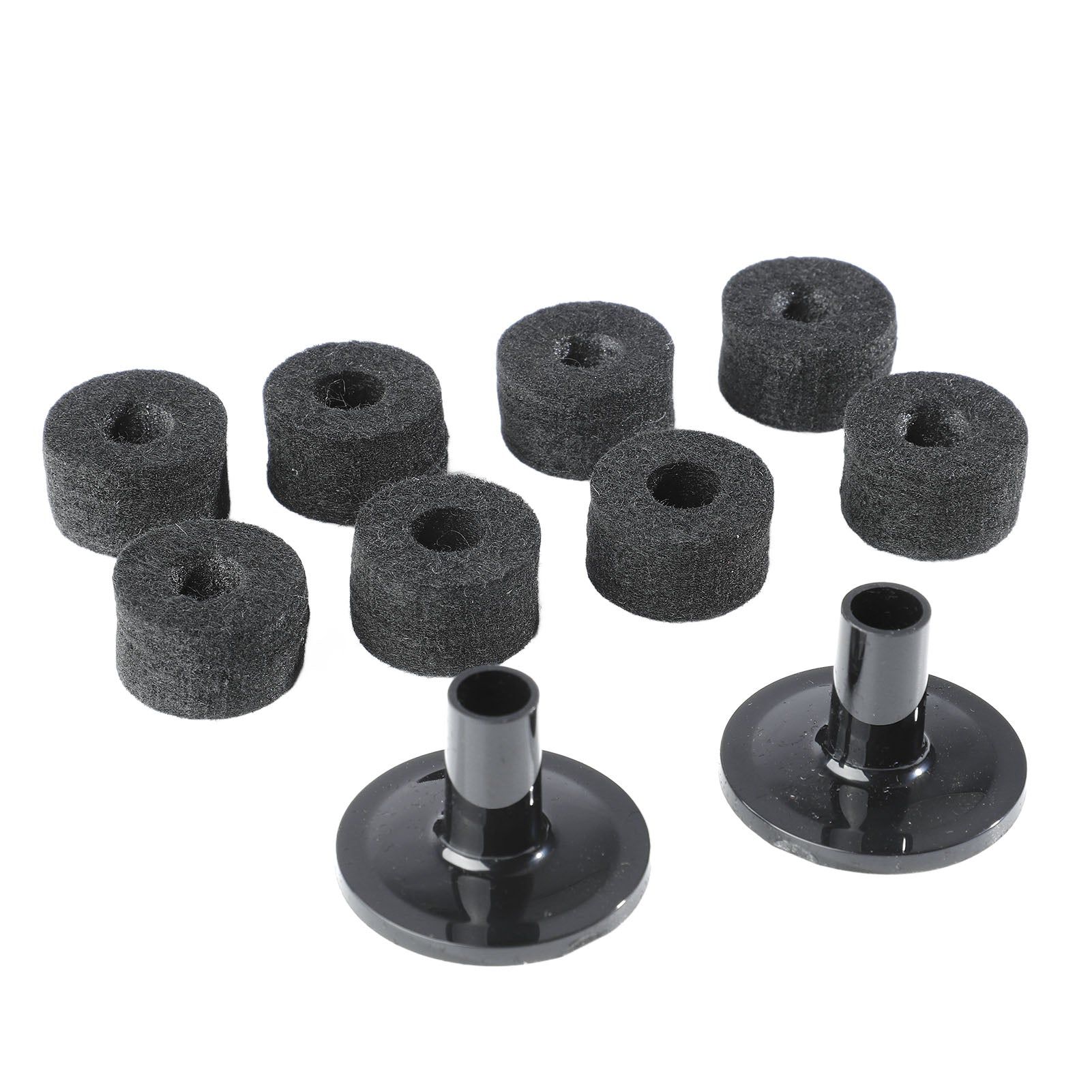 8Pcs Cymbal Felt Pads with 2Pcs Sleeves Non Slip Felt Washer Replacement Drum Accessories