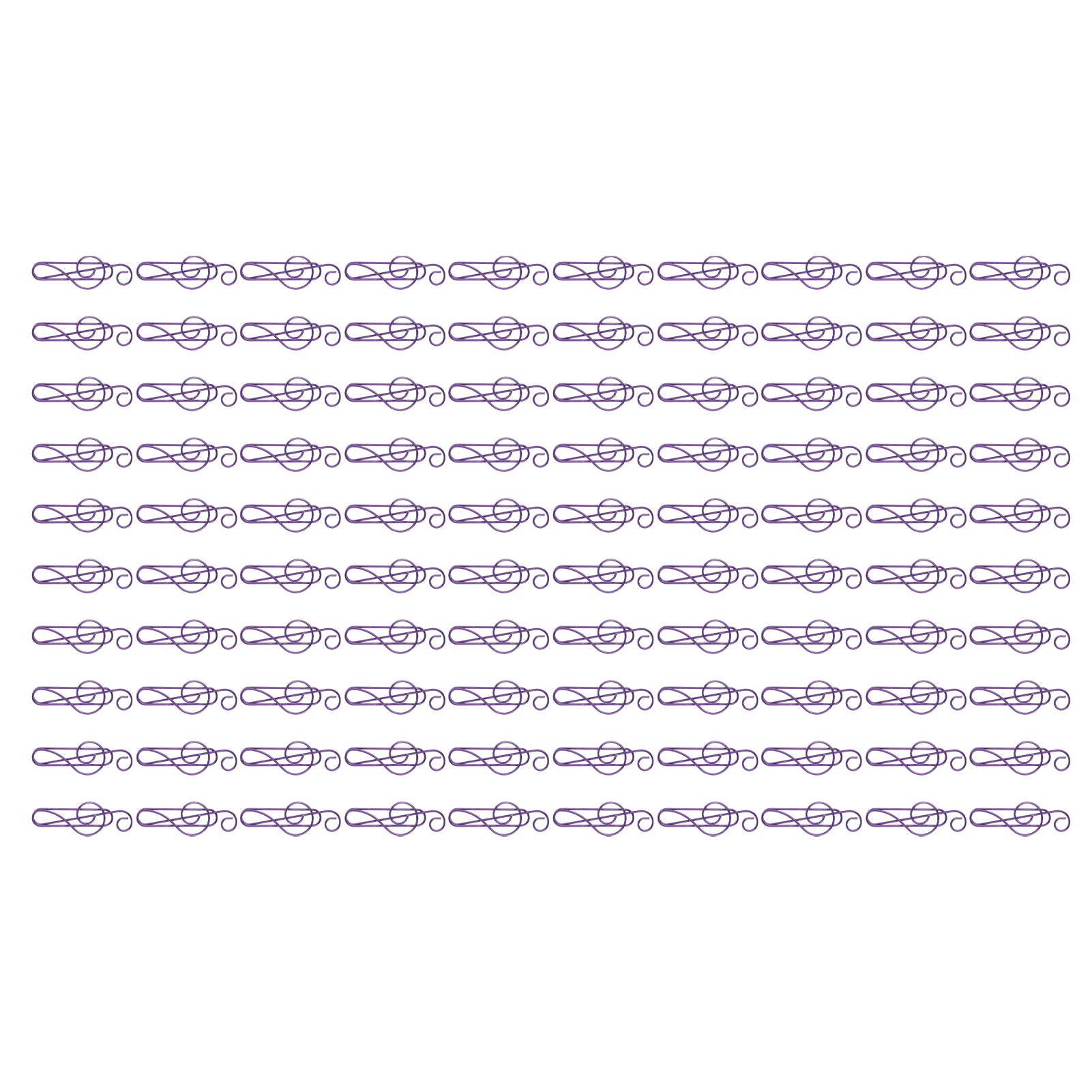 100 Pcs Note Paper Clip Creative Cute Music Wire Bookmark Paper Clamp Compact Portable for File Classification Purple