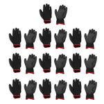 10 Pairs Safety Work Gloves PU Coated Static Proof Nylon General Black with Red Edge 9(L)