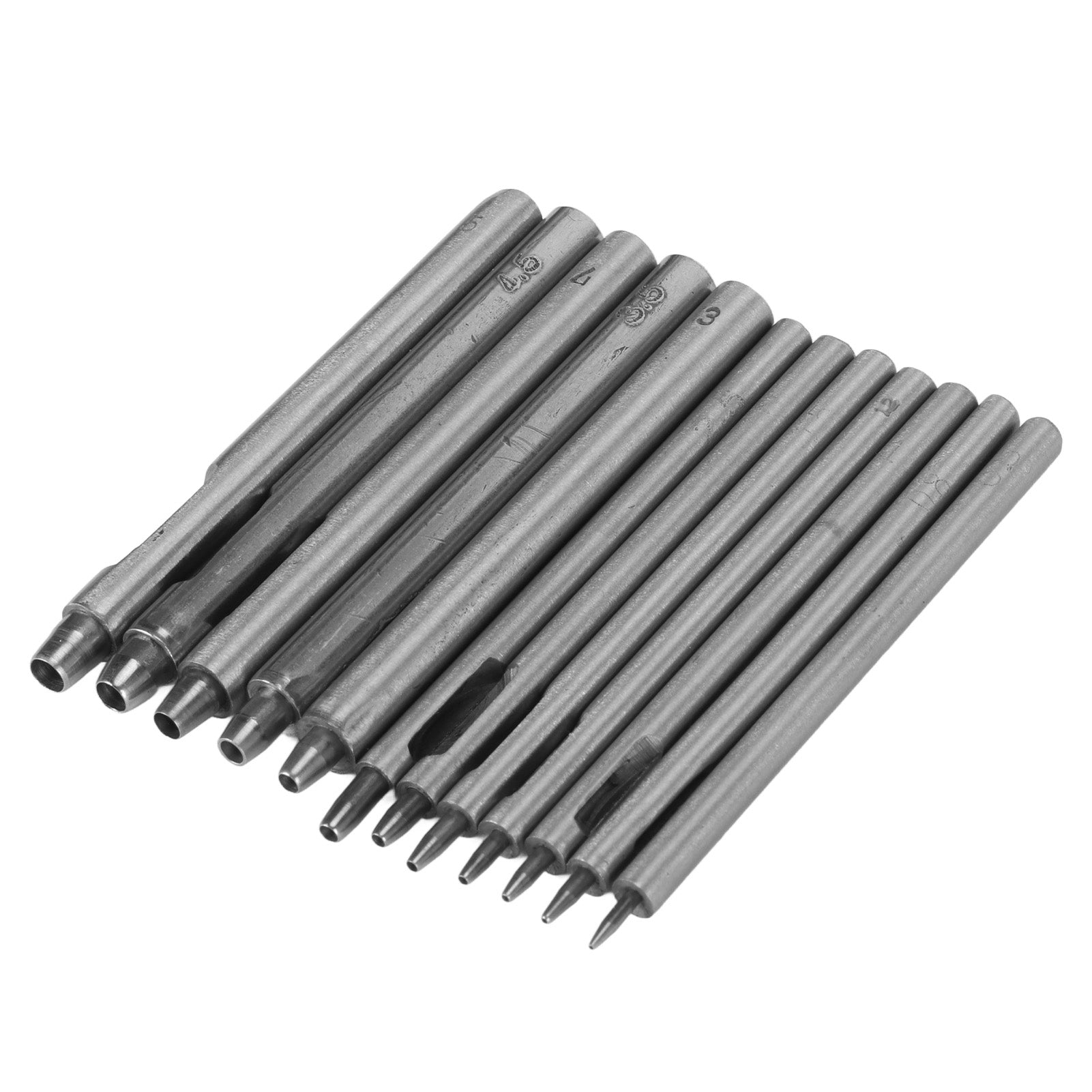 12pcs Leather Hole Punch Cutter 0.5‑5mm Hollow Punch Set for Leather Watch Bands Belts Hollow Hole Punch Cutter Tool
