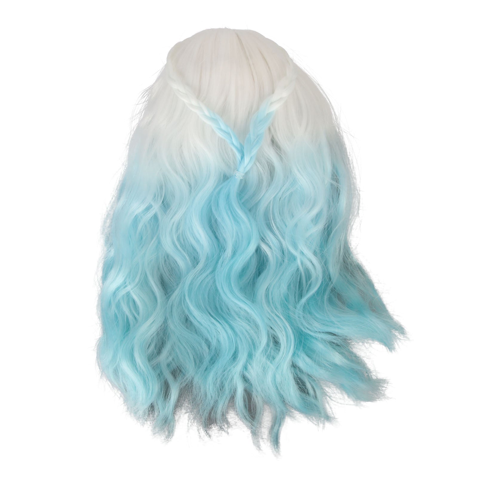 1/6 Doll Wig Gradient Colors Curly Style High Elasticity Smoothing Doll Making Hair for Replacement Decoration DIY Gradient Blue