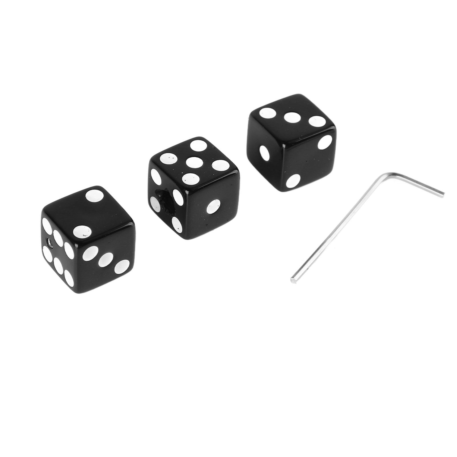 3PCS Guitar Volume Control Knobs Dice Shape Speed Control Knobs with Wrench Plastic Musical Parts Black