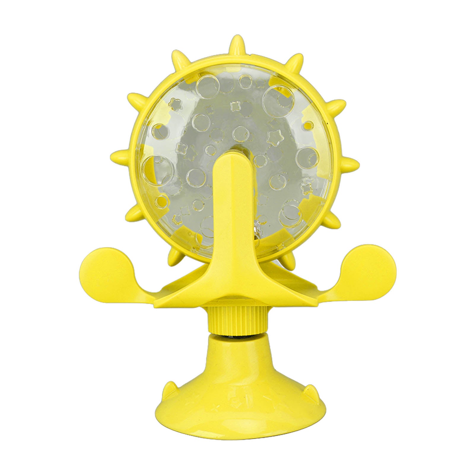 Cat Slow Food Leaker Turntable Windmill Pet Training Toy Interactive Multifunctional Toy Yellow