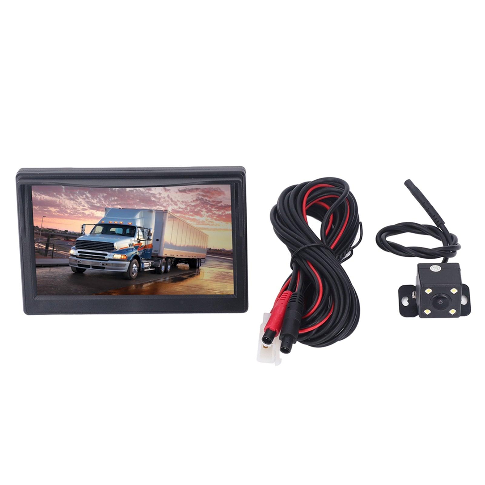 5in Backup Camera Monitor High Definition 170° Wide Angle Rear View System for RV Trailer 4LED Light Camera
