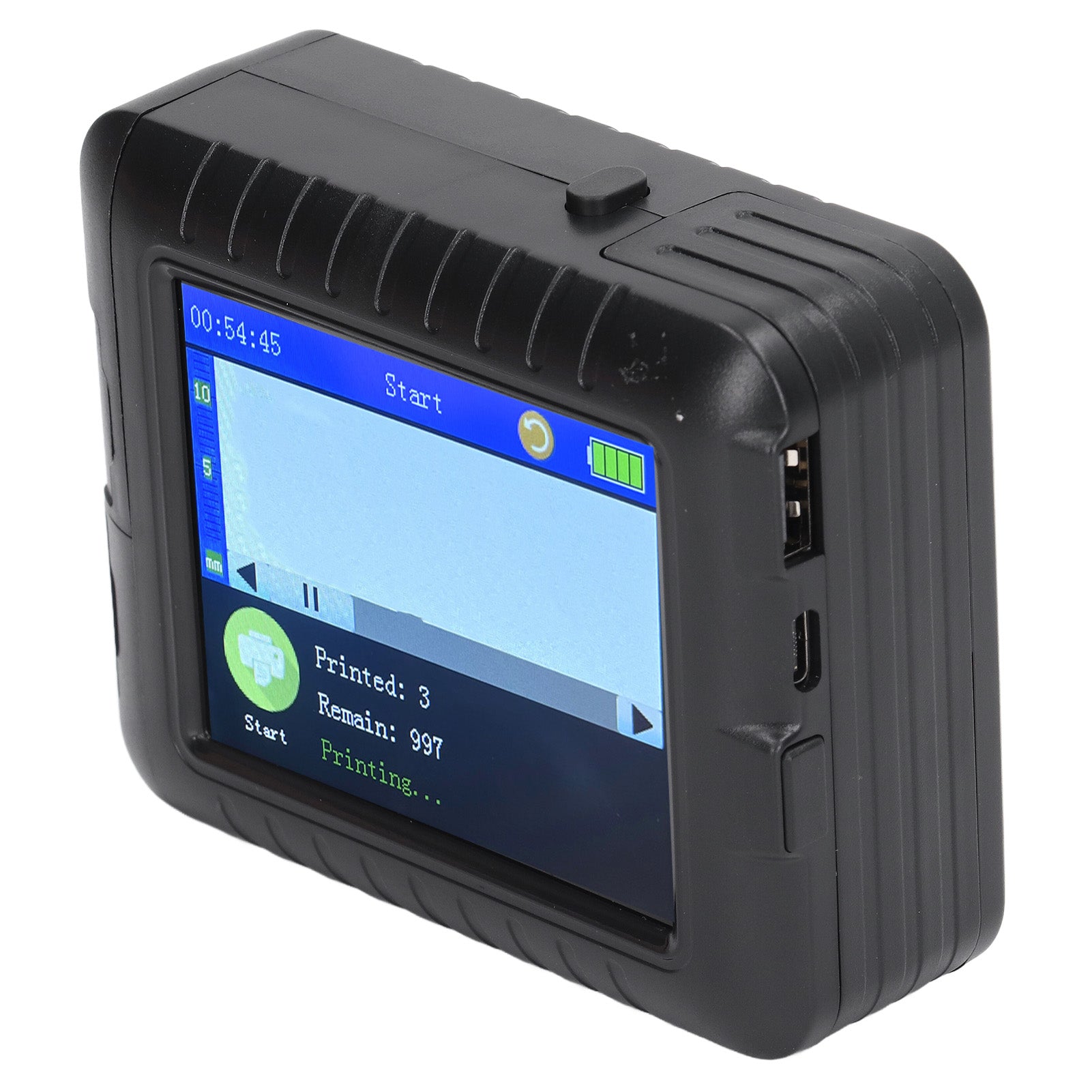 Handheld Inkjet Printer Gun Portable Mini Smart 3.5in HD Touch Screen Multi Language with Black Ink Cartridge for Label