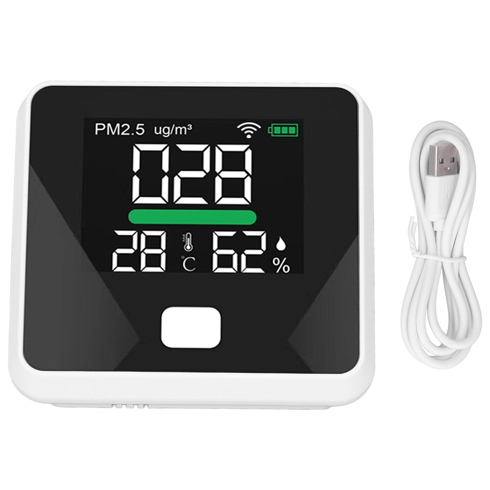 WIFI Air Quality Monitor LCD Color Screen 1000mAh USB PM2.5 Temperature Humidity Meter Tester Thermometer
