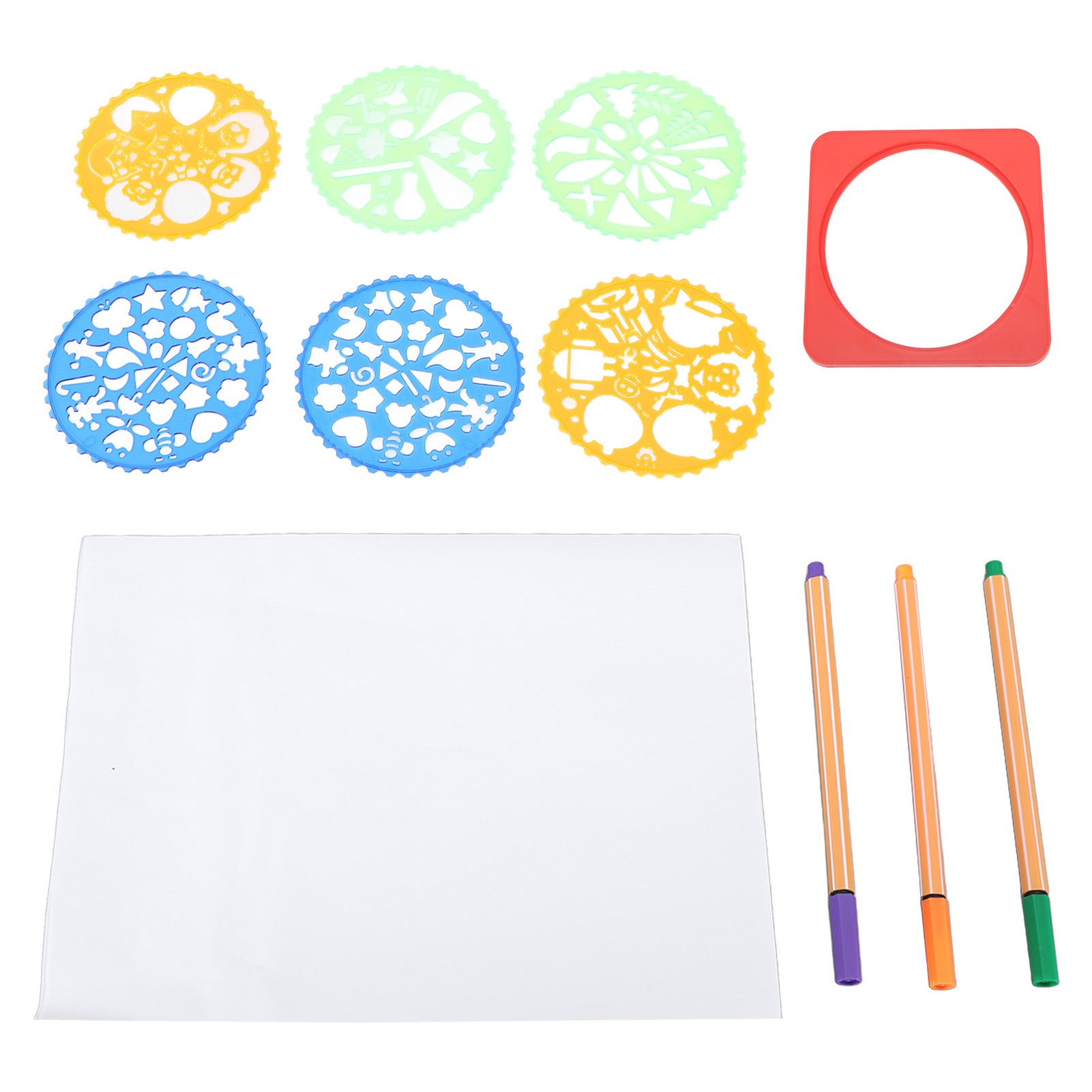 Spiral Circle Template Set Hollow Universal Learning Portable Painting Spiral Circle Template