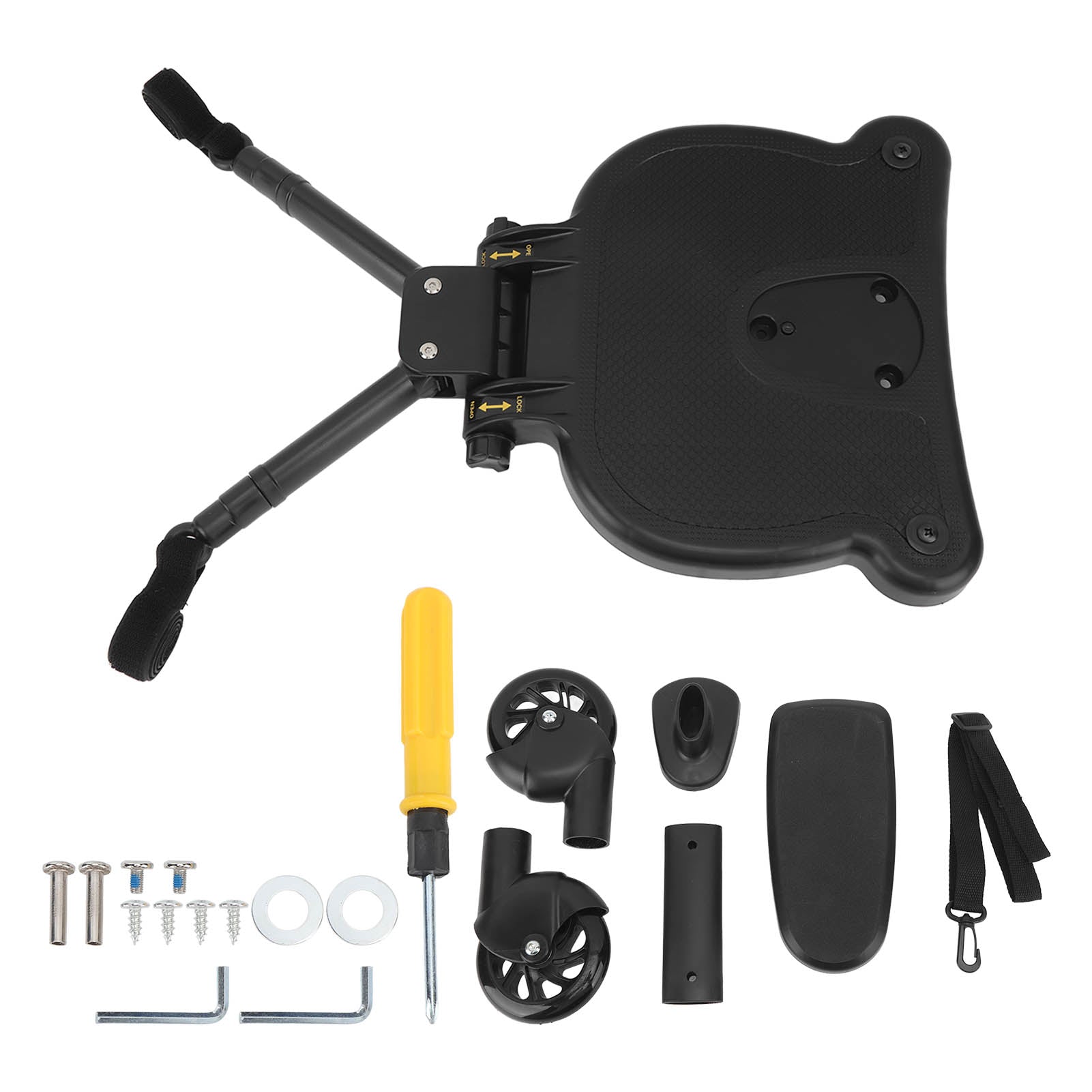 Universal Standing Board Detachable Seat Multi Modes Rider Stroller Glider Board for Children Black