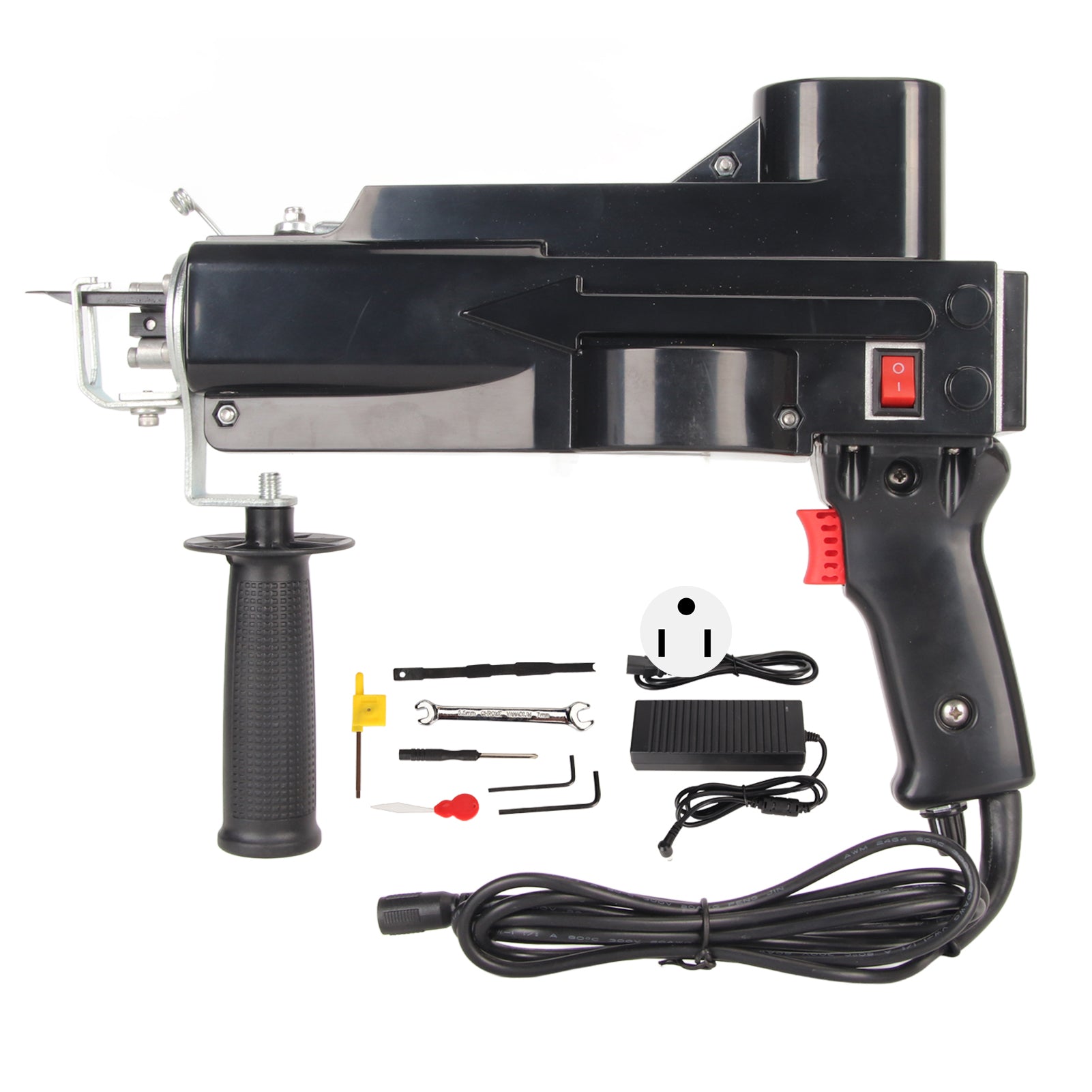 Carpet Tufting Tool Black 5 to 40 Stitches/S Adjustable Handle Easy Operation Carpet Weaving Machine for DIY 100‑240V US Plug
