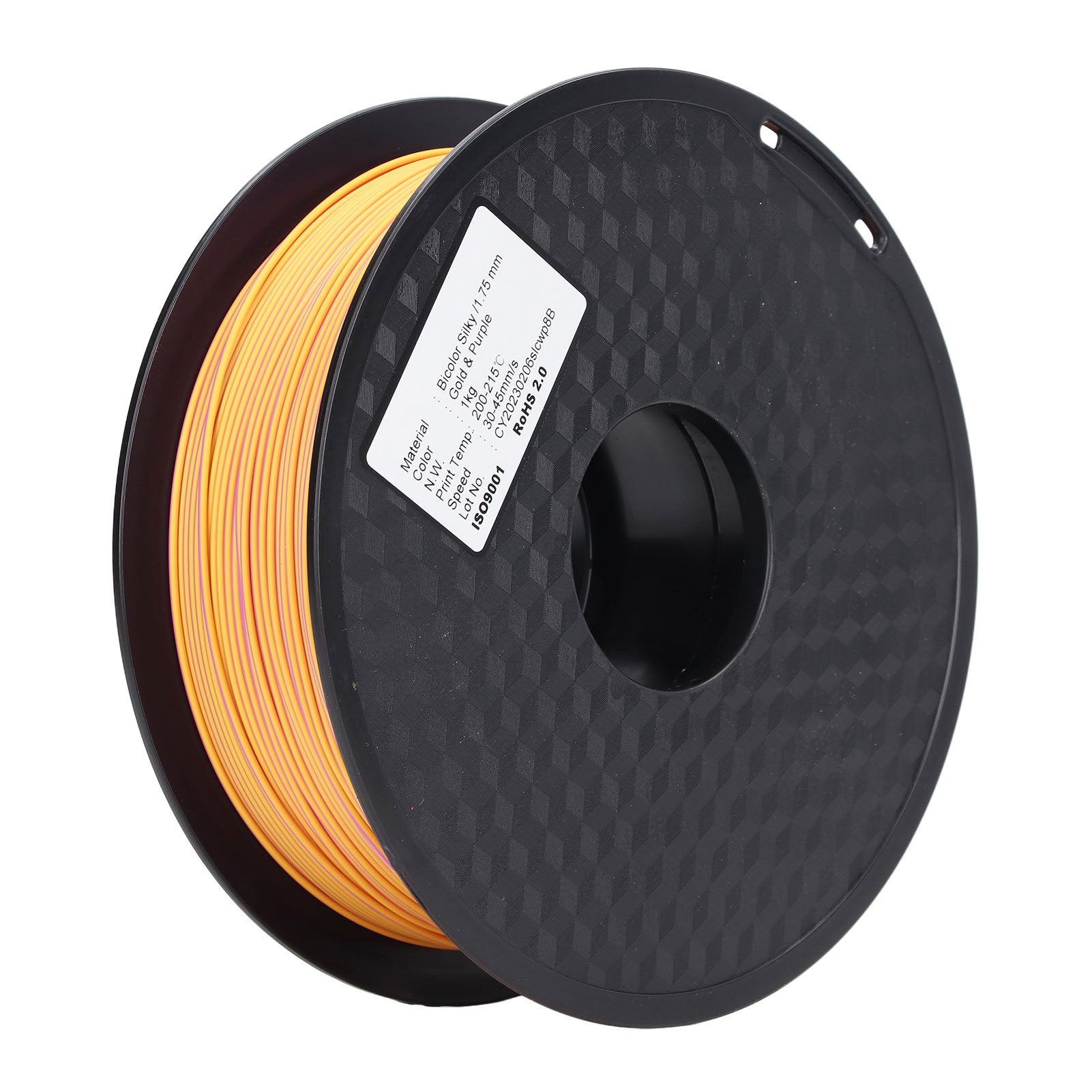 1.75mm Filament Gold Purple Dual Colors Extrusion PLA Filament 3D Printer Consumable 30‑45mm/s