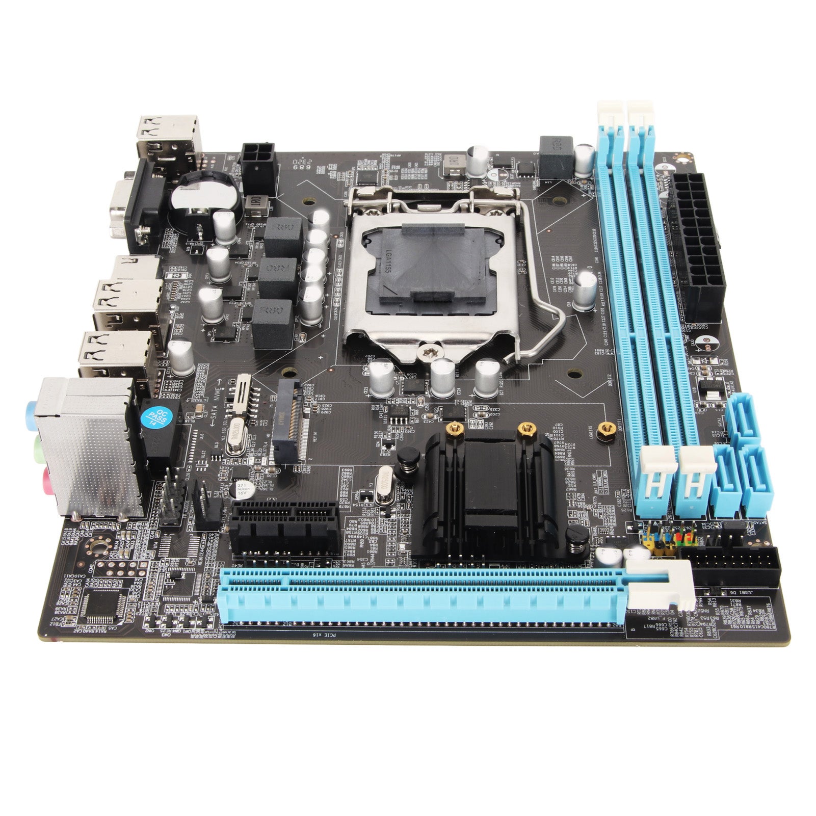 Desktop Motherboard H61 6 USB2.0 DDR3 M.2 NVMe NGFF 100Mbps LAN Micro ATX Motherboard for LGA1155 Socket I3 I5 I7