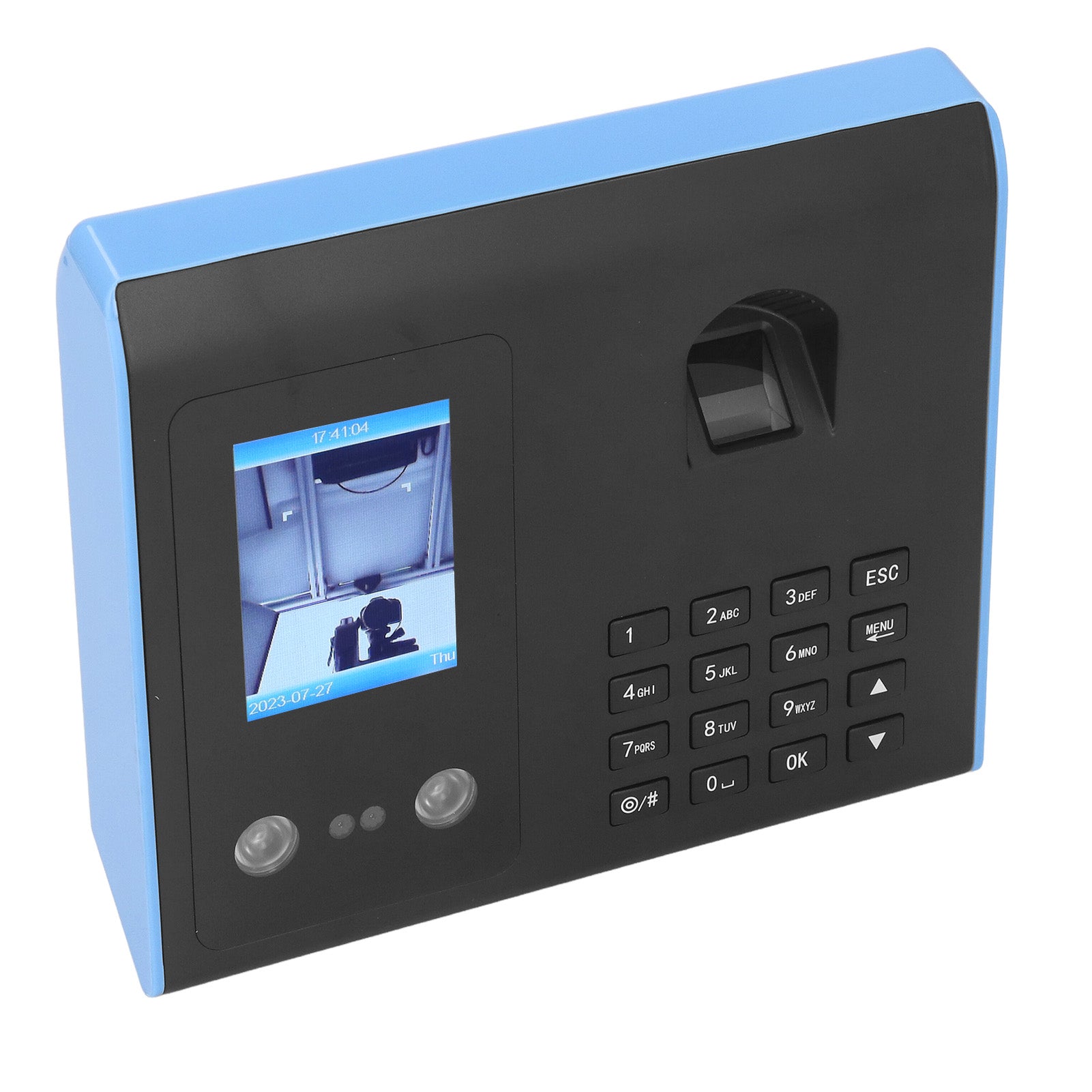Attendance Machine Biometric Face Fingerprint Password Check In Machine Time Clock 100‑240V for Office EU Plug