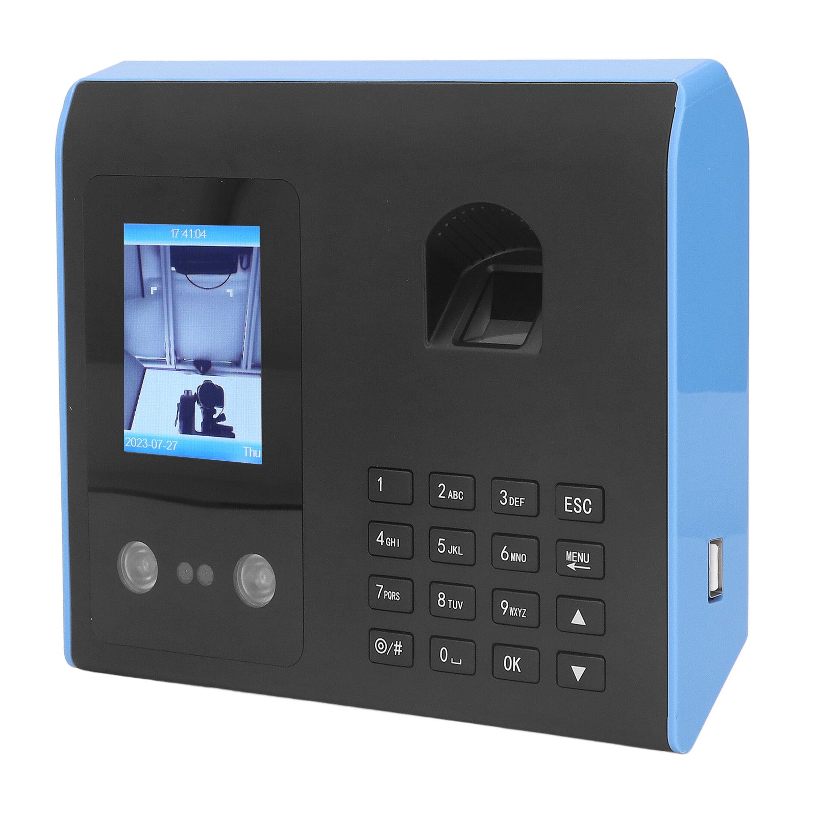 Attendance Machine Biometric Face Fingerprint Password Check In Machine Time Clock 100‑240V for Office EU Plug