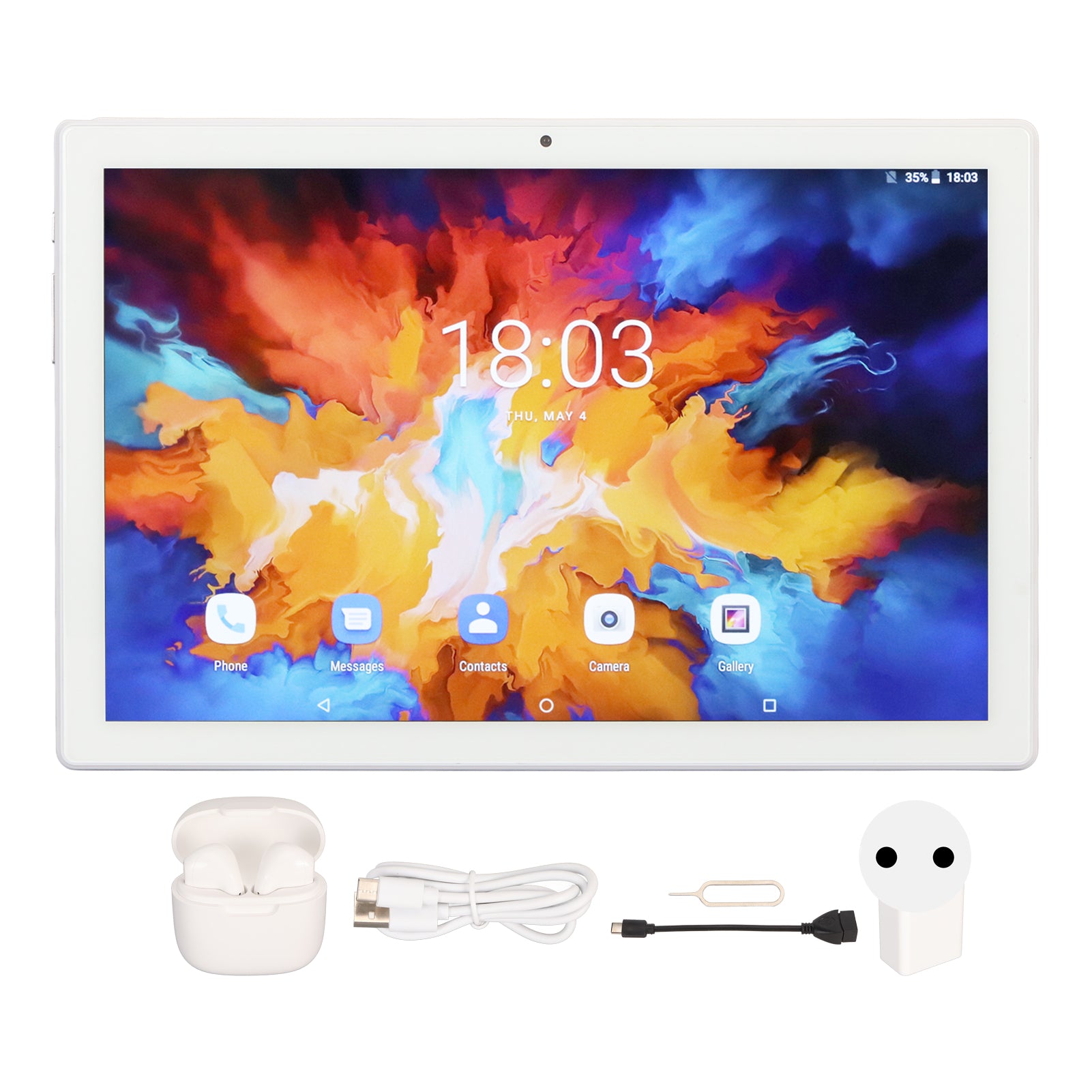 10.1 Inch Tablet for Android 11.0 with Bluetooth Headset 4G LTE 12GB 256GB Octa Core Processor Front 8MP Rear 20MP 100‑240V White EU Plug