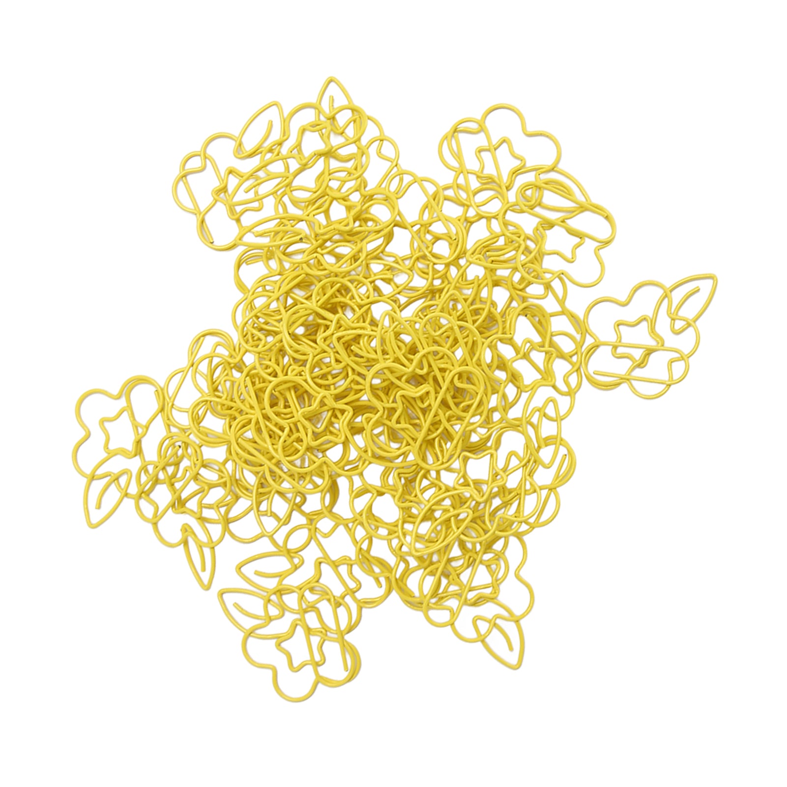 45pcs Paper Clips Multipurpose Flower Shaped Metal Paper Clips Set for Document Classification Yellow