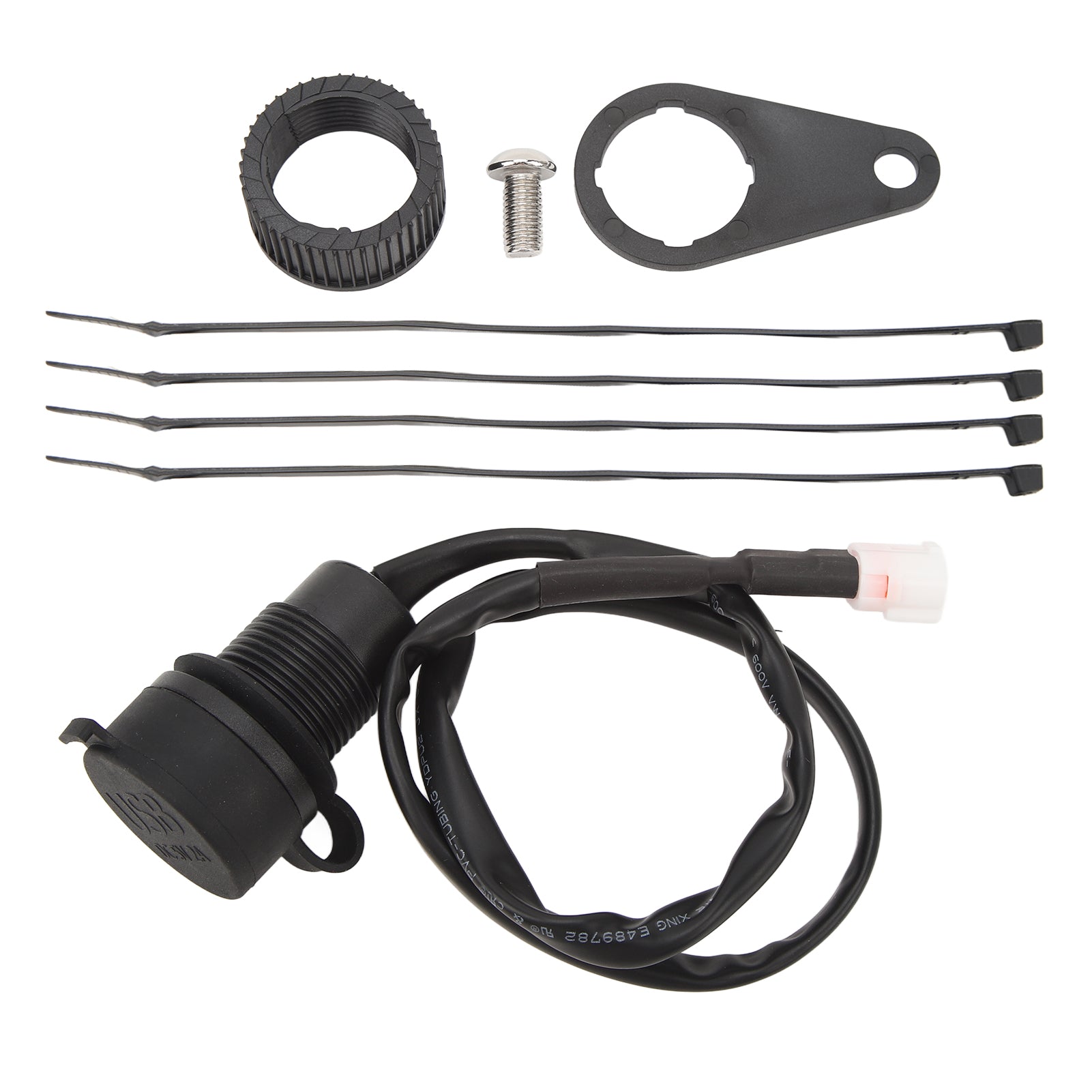 Dual USB Charger Plug Socket Adapter Motorcycle USB Power Socket Modification for MT‑07 MT‑ 09 2018 to 2020