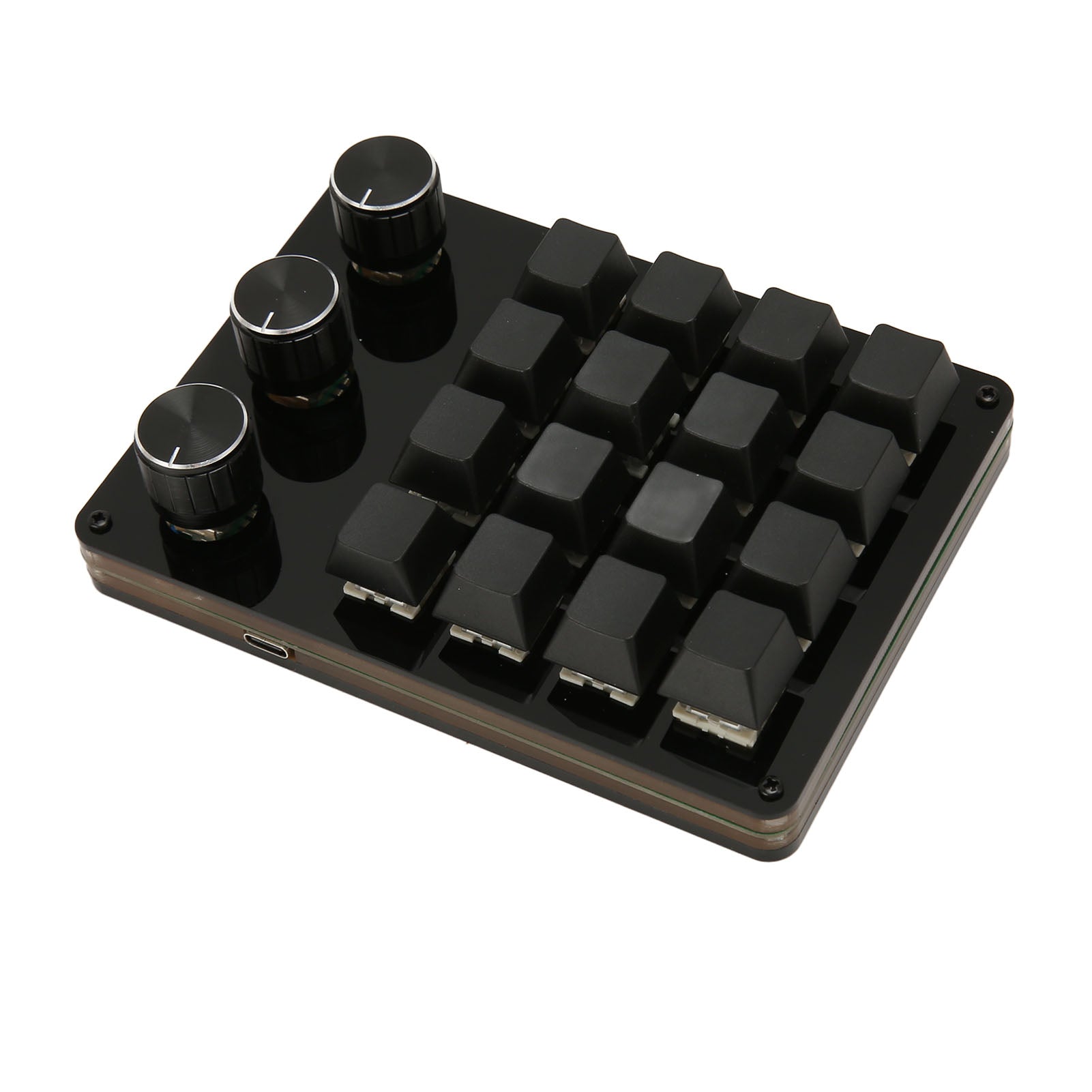 Programmable Keypad 16 Keys 3 Knobs Blue Switch Mechanical Hot Swappable Mini Keypad for Gaming Office Media