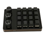 Programmable Keypad 16 Keys 3 Knobs Blue Switch Mechanical Hot Swappable Mini Keypad for Gaming Office Media