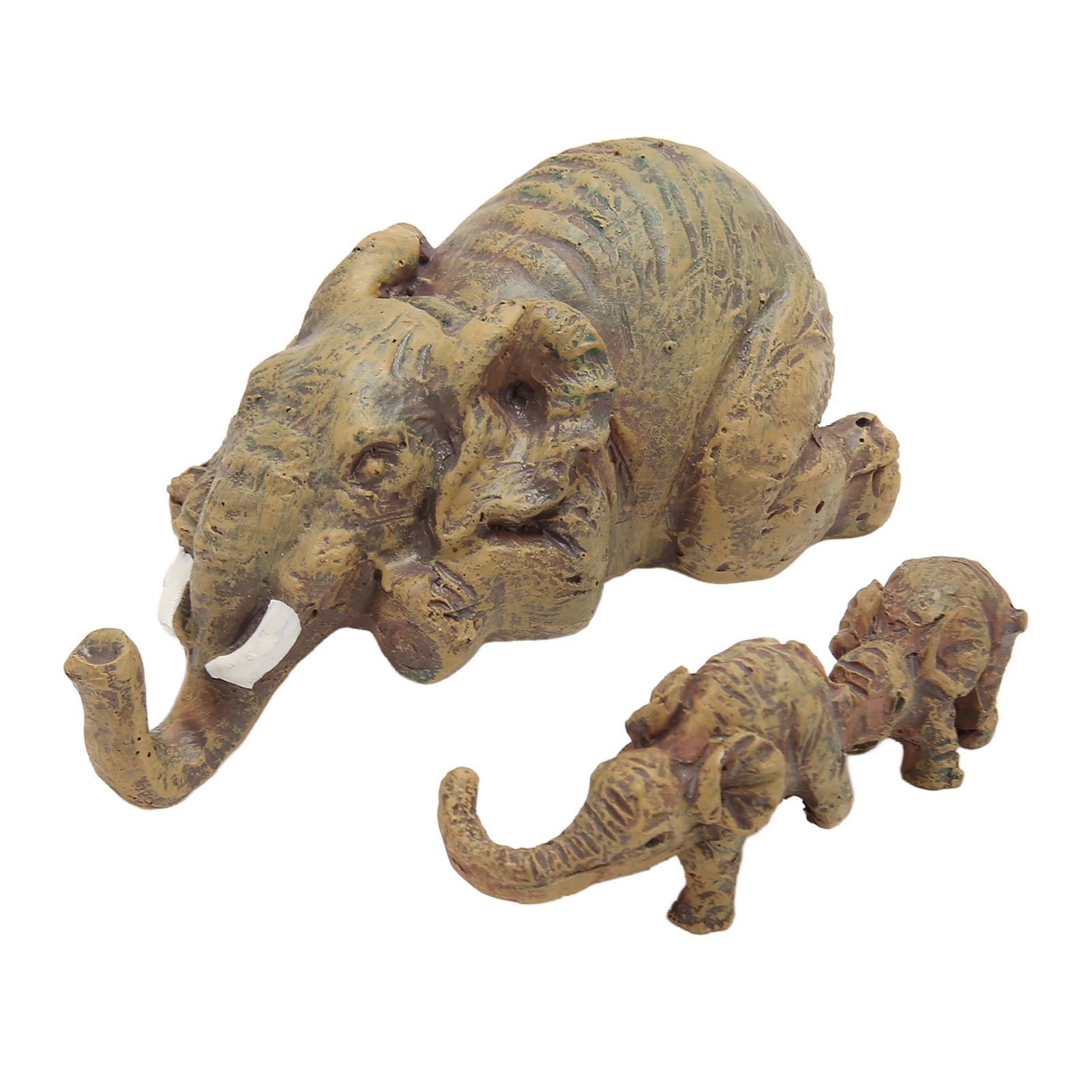 Resin Elephant Statue Innovative Fun Hand Painted Elephant Mother Hanging Baby Statue for Living Room Bedroom Office WJ7041