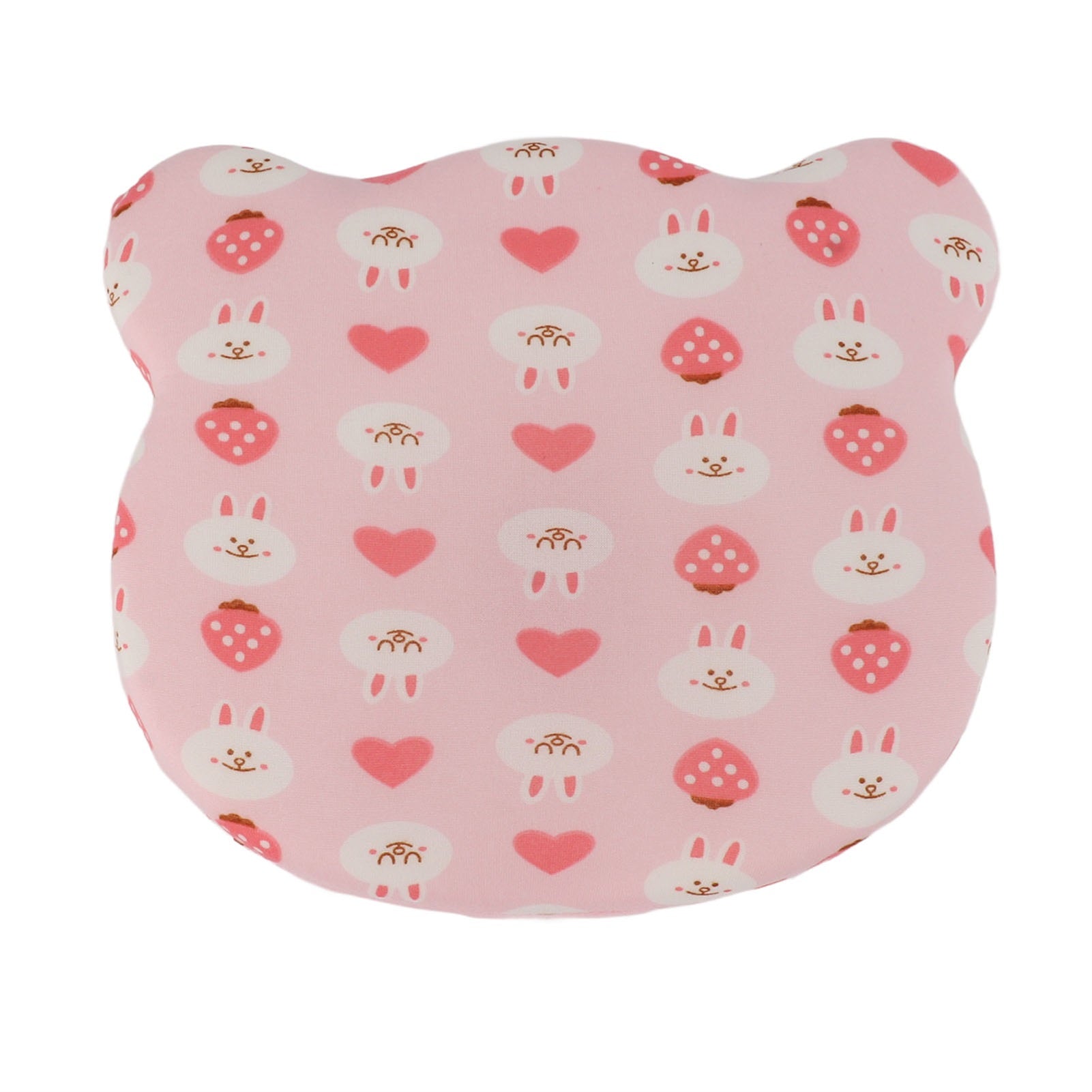 Small Toddler Pillow Removable Memory Foam Core Breathable Baby Head Pillow for 4 Seasons Pink Bunny