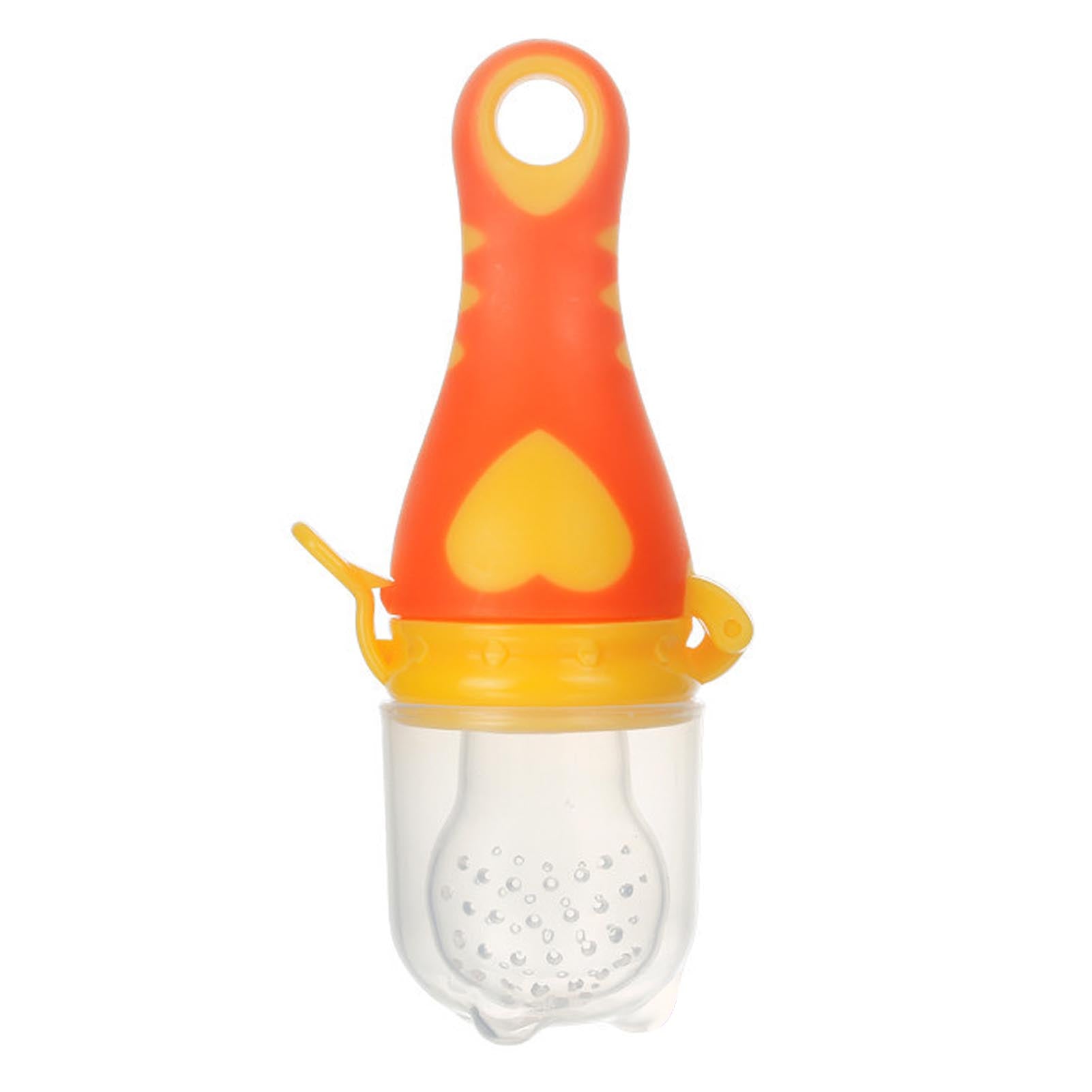 Baby Fruit Teething Feeder Safety Soothing Food Dispensing Food Grade Silicone Baby Fruit Feeder M Orange