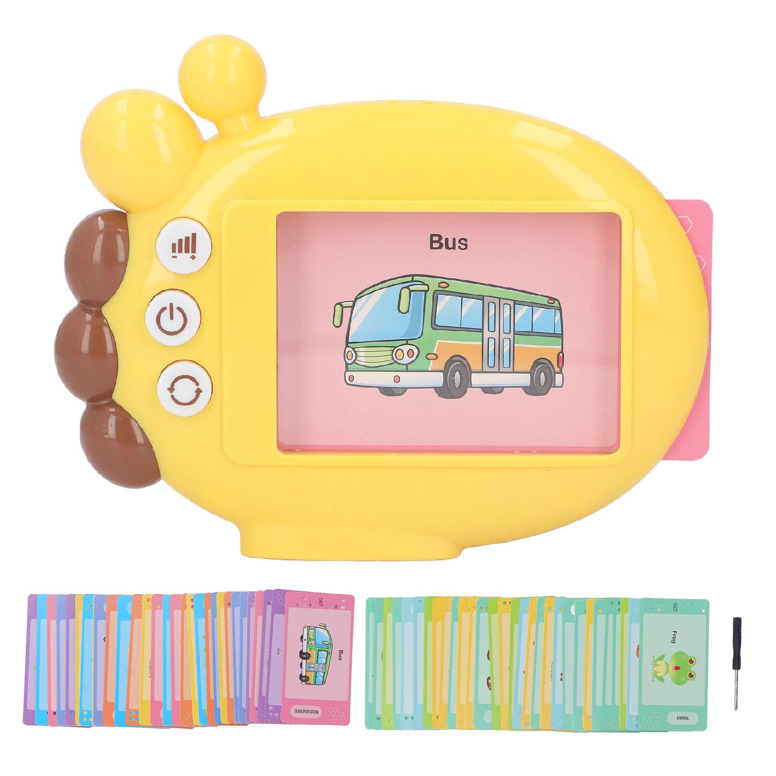 Talking Flash Cards Double Side Learning Talking English Vocabulary Educational Pockets Speech Sensory Toy for Toddlers Kids Giraffe