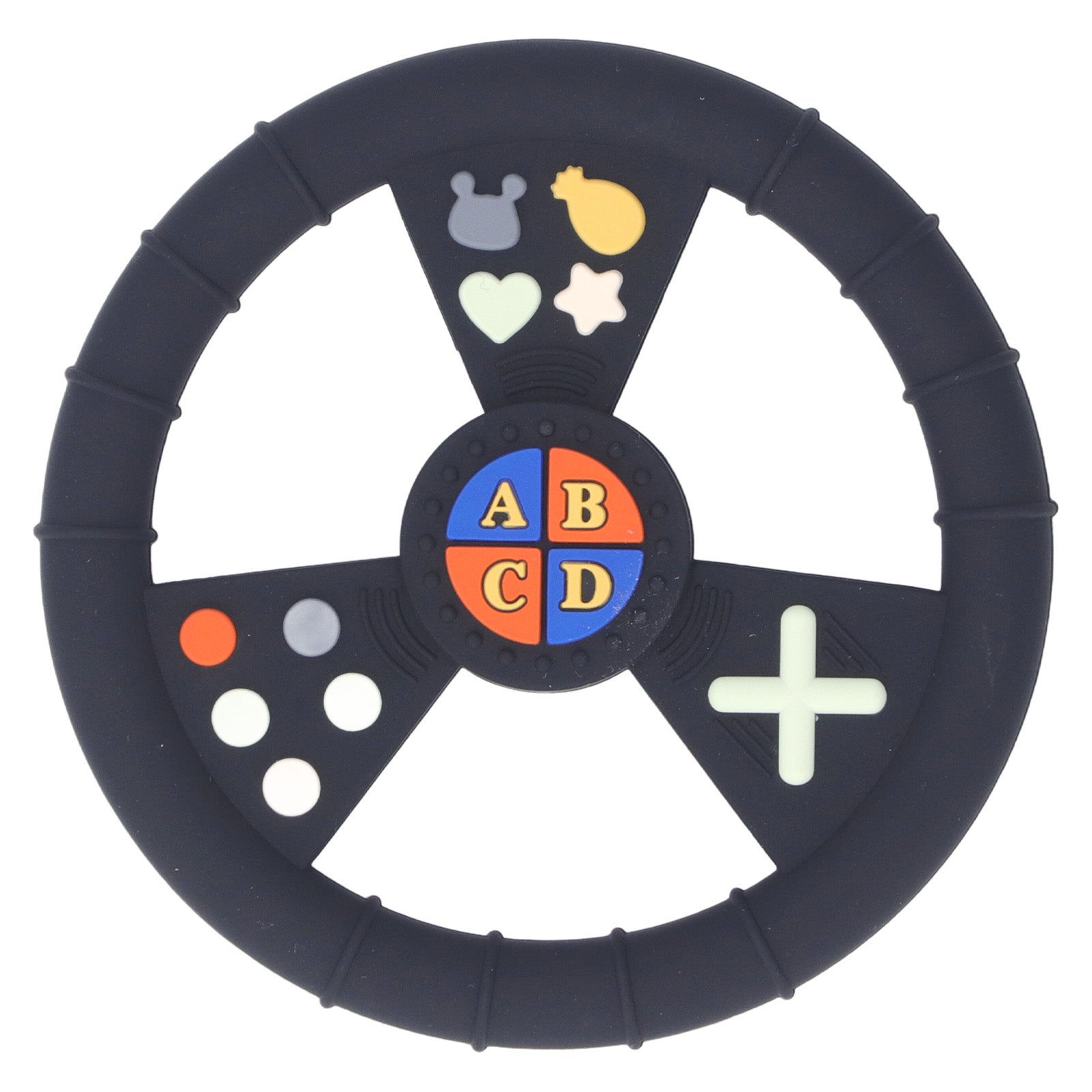 Silicone Infant Teether Toy Cartoon Appearance Soft Infant Teether Baby Chew Toy Rotating Disk Teether