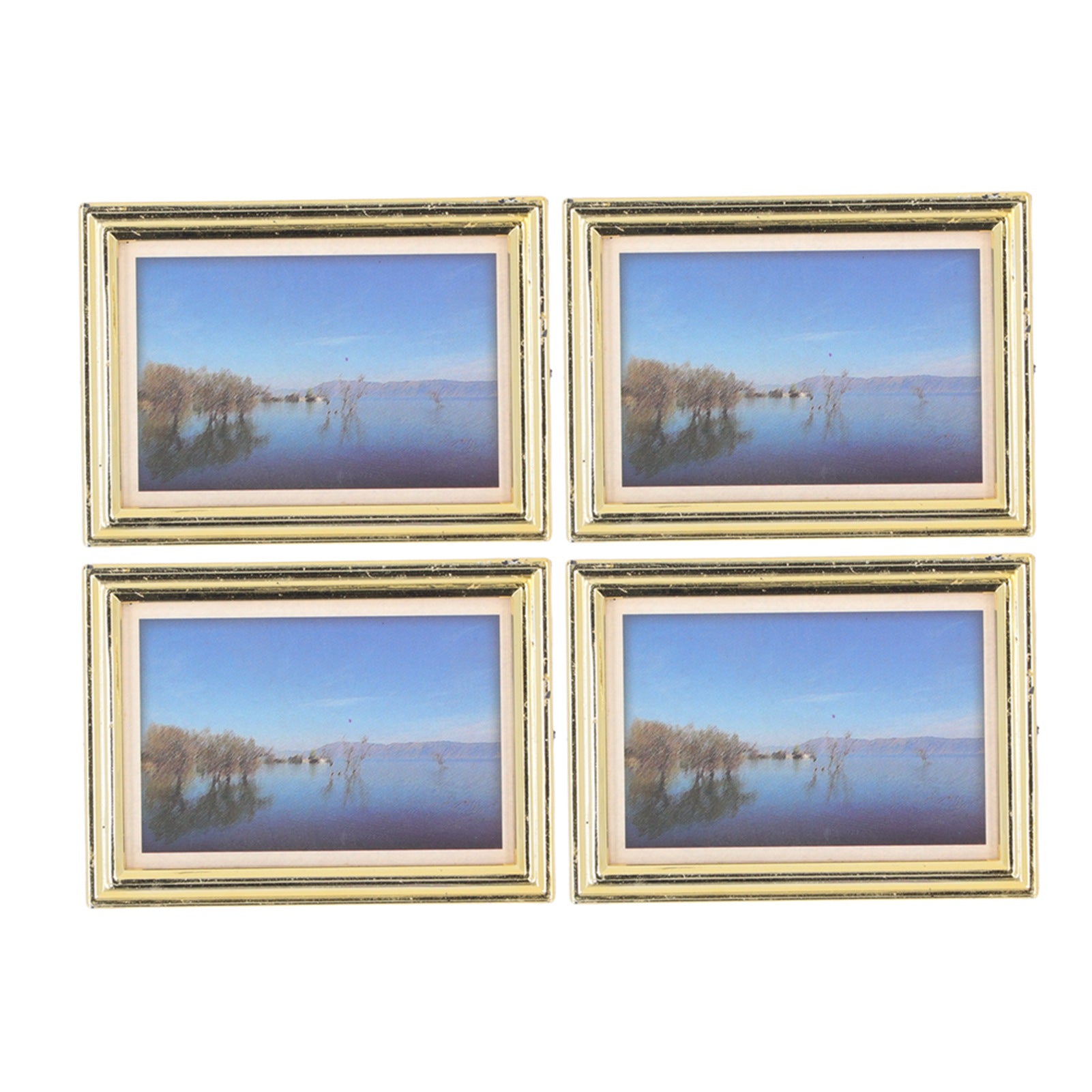 1:12 Scale Dollhouse Paintings Picture Frame 4pcs Realistic Miniature Dollhouse Wall Oil Painting Decor Type 2