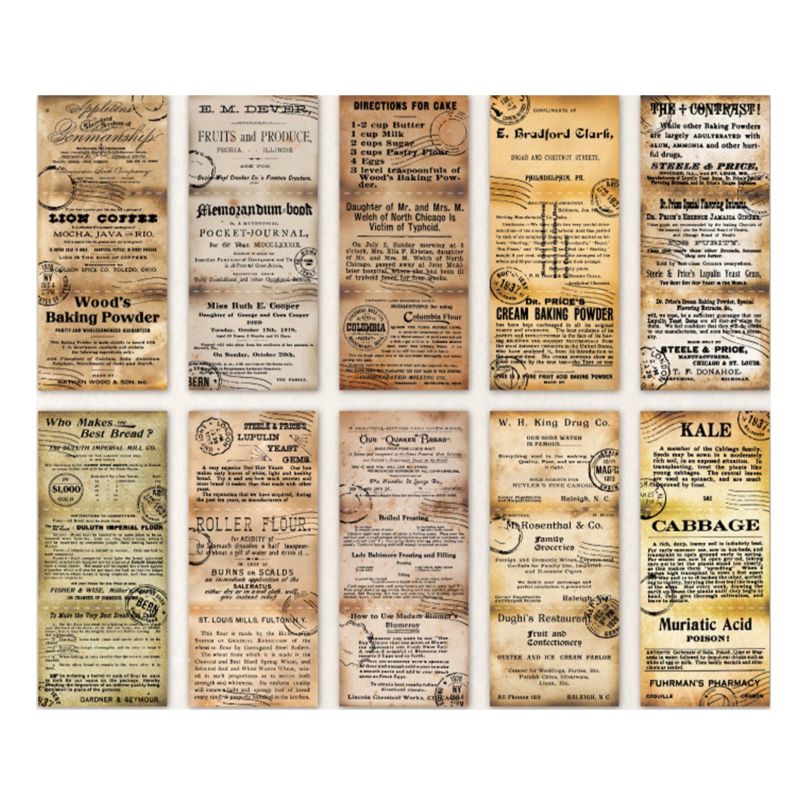 30 Sheets Scrapbook Paper Supplies Retro Different Patterns Light Durable Journaling Paper for Decoration Card Making Type 2