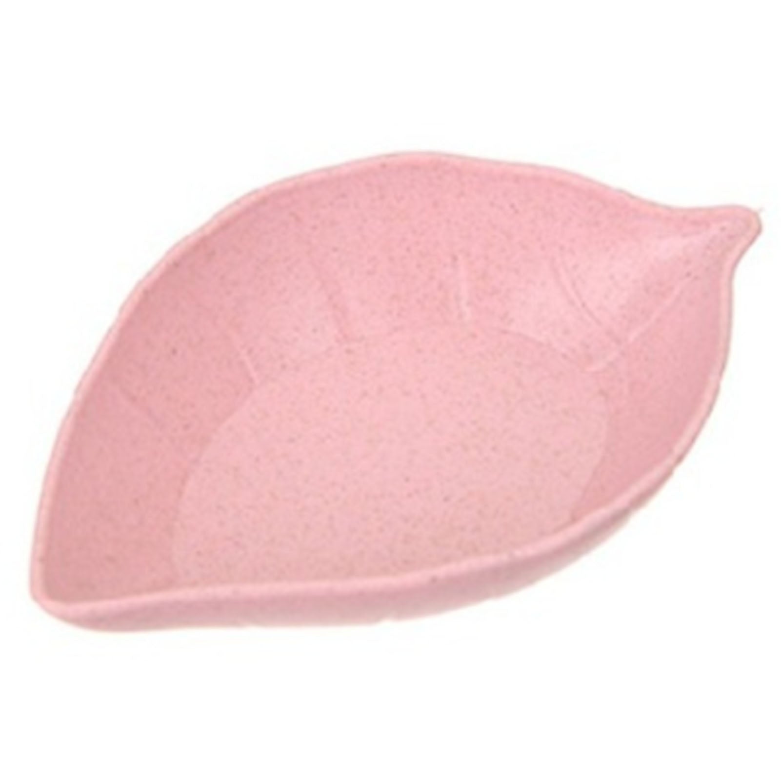 Small Dish Versatile Leaf Shaped Refreshing Color Safe Durable Seasoning Dish for Home Kitchen Pink