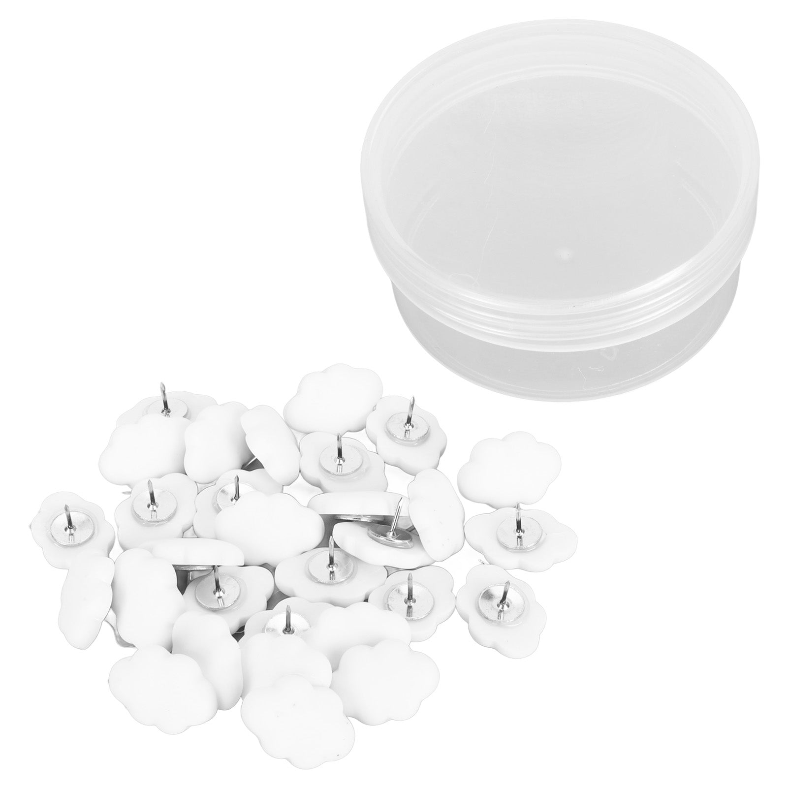 30pcs Cloud Push Pins for Cork Bulletin Boards DIY Handcraft Cute Decorative Thumb Tacks with Storage Box