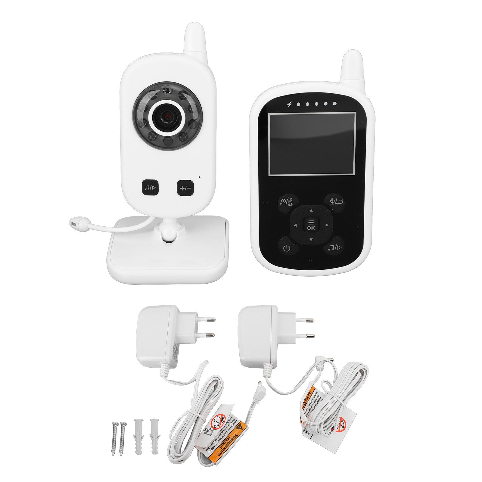 Wireless Baby Monitor Auto Night Vision 2 Way Talk Motion Dection Infant Camera with Lullabies 100‑240V EU Plug