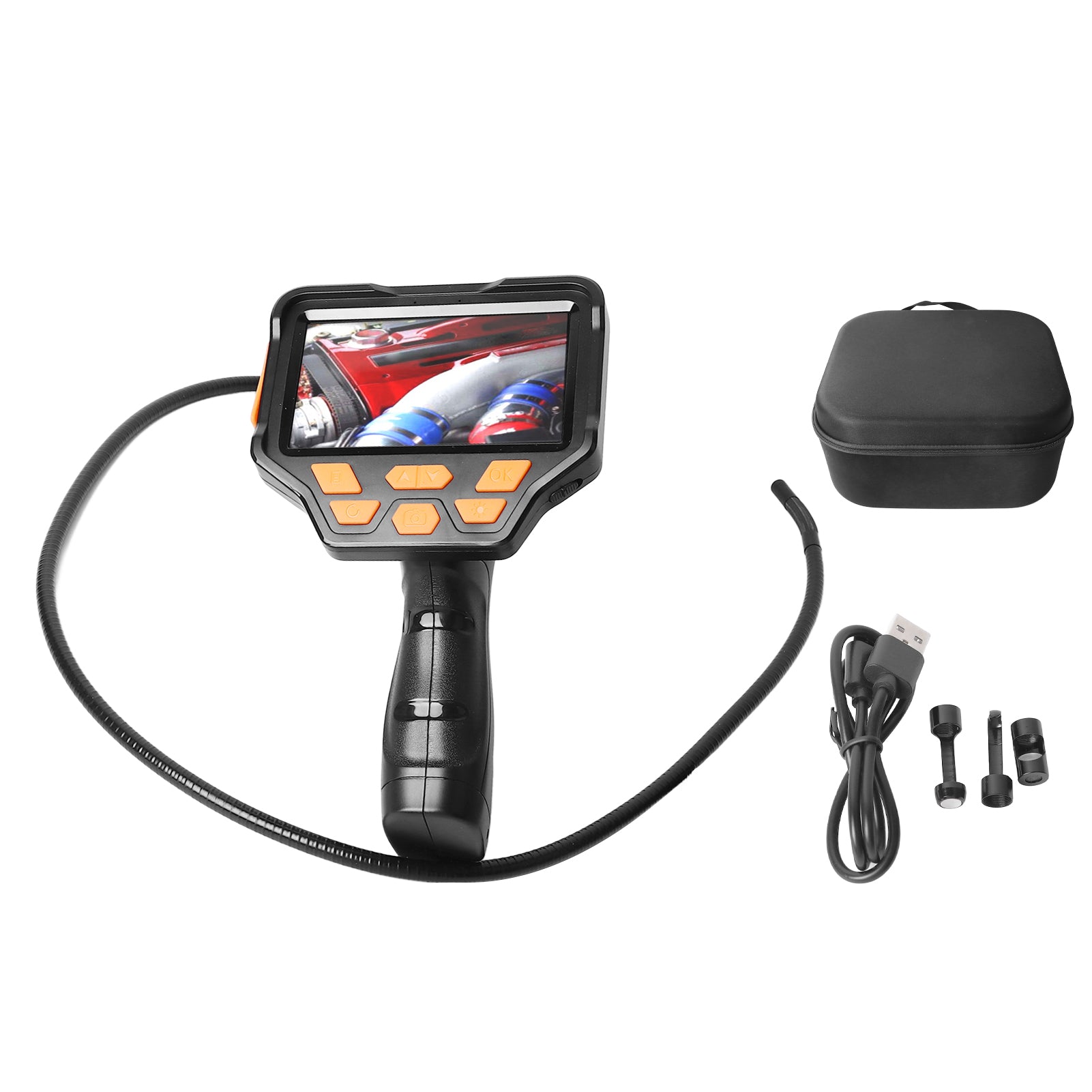 Endoscope Camera 4.5in IPS Screen IP68 Waterproof Pipe Inspection Endoscope Camera