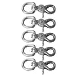 5Pcs Keychain Clips 66x17mm Stainless Steel Highly Polished Durable Lightweight Lobster Clasp for Crafts Jewelry