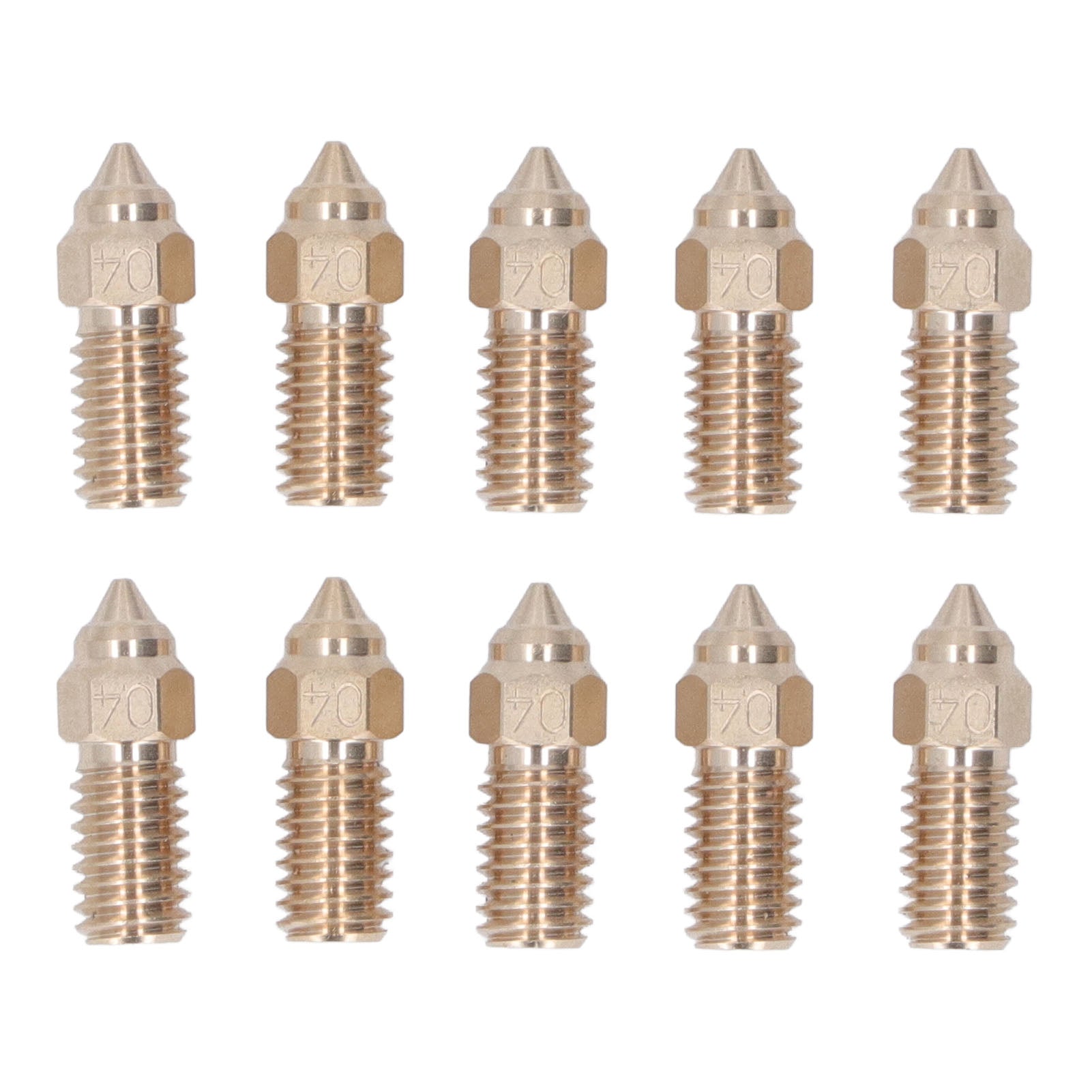 10 Pcs 3D Printer Nozzle Brass 0.4mm M6 High Flow High Speed Printing Nozzle for Neptune 4 Pro