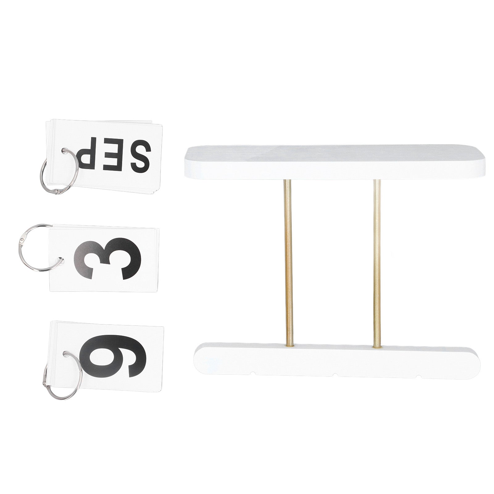 Reusable Desk Flip Calendar Large Display Decorative Standing Flip Calendar for Living Room Office White