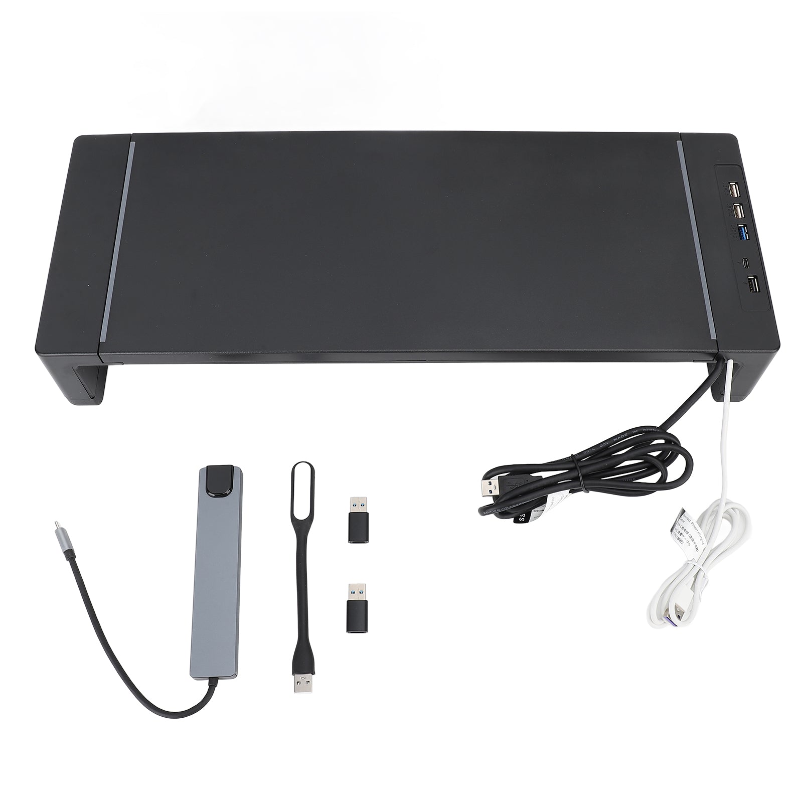 Desktop Monitor Stand Riser with 8 in 1 Docking Station Phone Holder Drawer 25KG Bearing