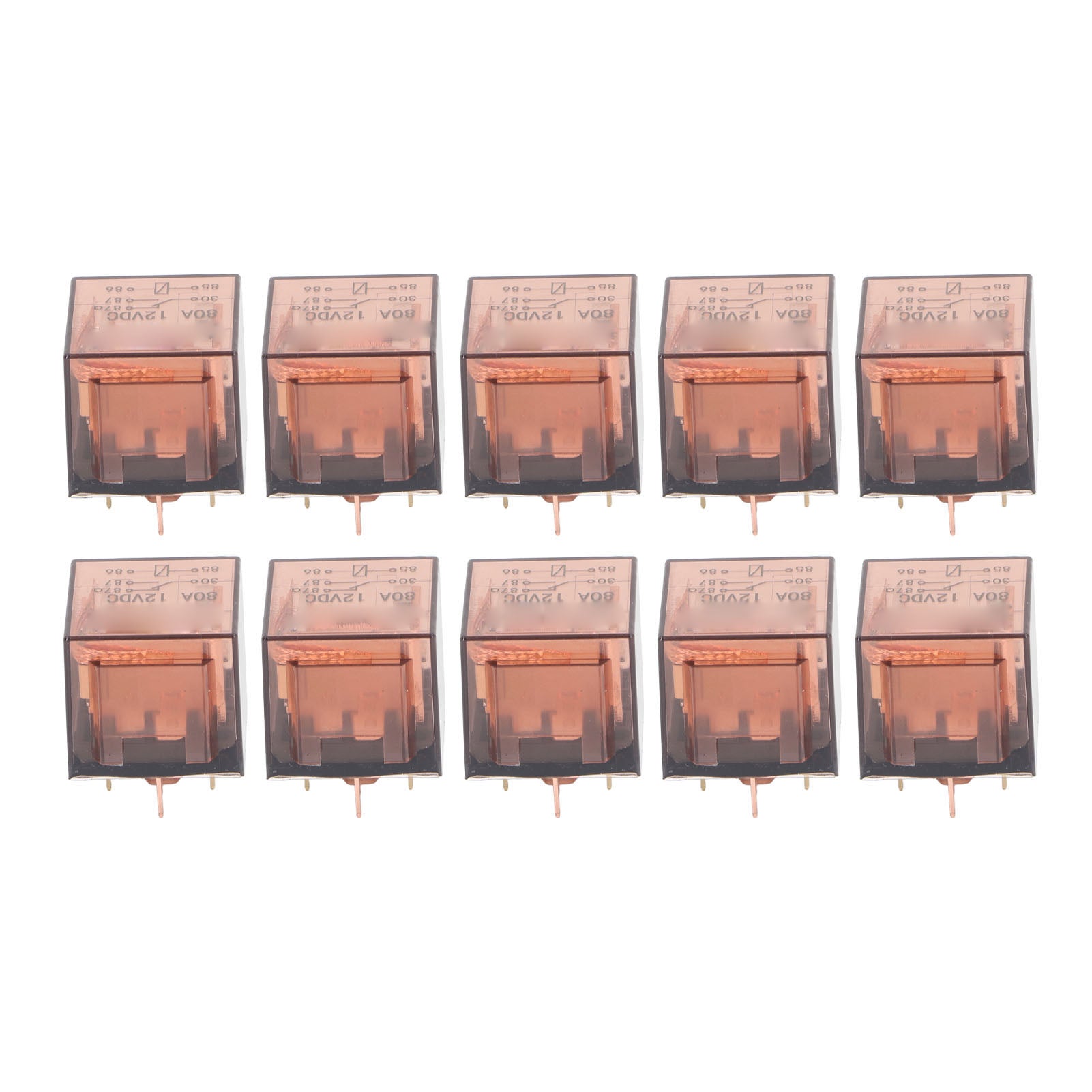 10 Pcs Waterproof Automotive Relay 80A 5 Pin SPDT Universal Car Relay Switch DC12V Without Indicator