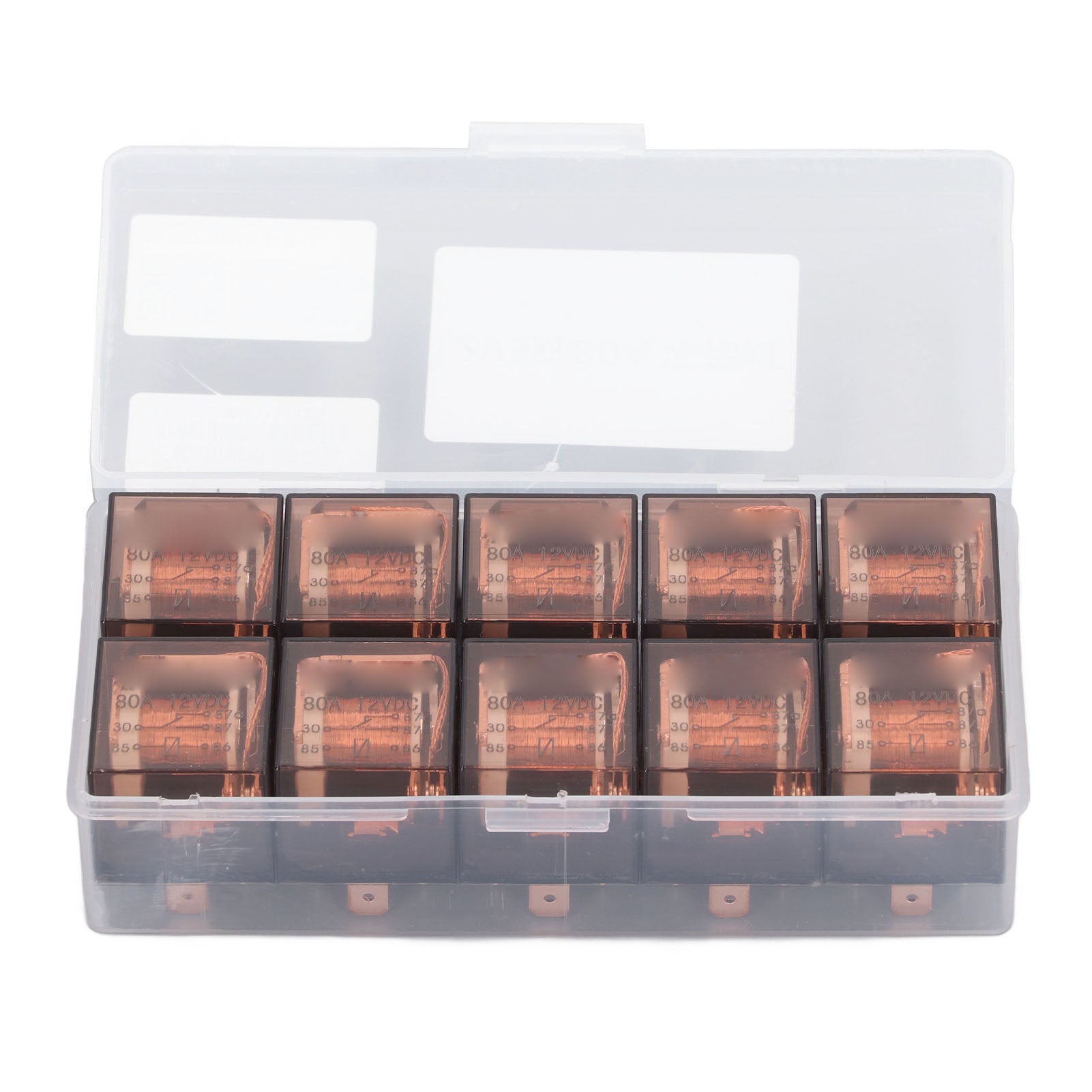 10 Pcs Waterproof Automotive Relay 80A 5 Pin SPDT Universal Car Relay Switch DC12V Without Indicator