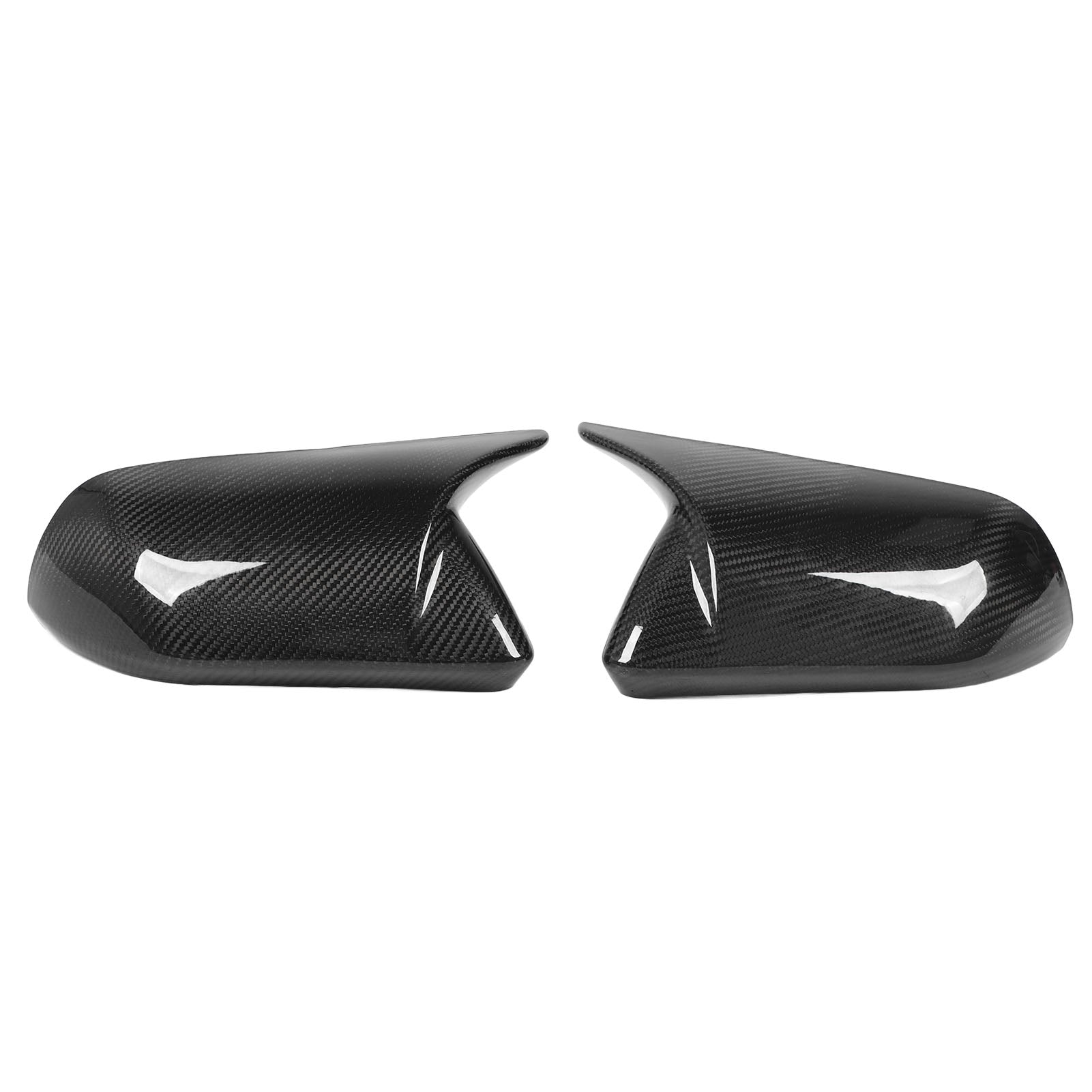 1 Pair Carbon Fiber Mirror Covers Ox Horn Style Car Side Rearview Mirror Caps for Mustang S550 2015‑2023  Regulation