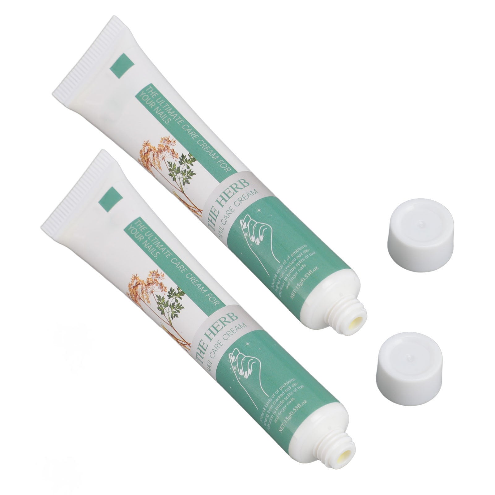 2pcs Damaged Nail Repair Cream Herbal Extracts Broken Cracked Strengthening Nail Repair Cream 15g