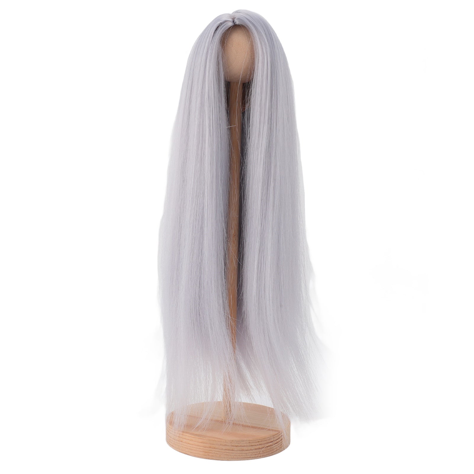 1/4 Doll Wig for 7 To 8in Doll DIY Trimmable Soft High Temperature Silk Ball Jointed Doll Wig Doll Long Straight Wig Blue