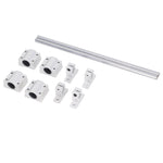 4Pcs Linear Motion Ball Bearings with 2Pcs Metal Shaft Rods Slide Block Support Mount Kit for CNC Machine Tool Shaft 10‑250 Set