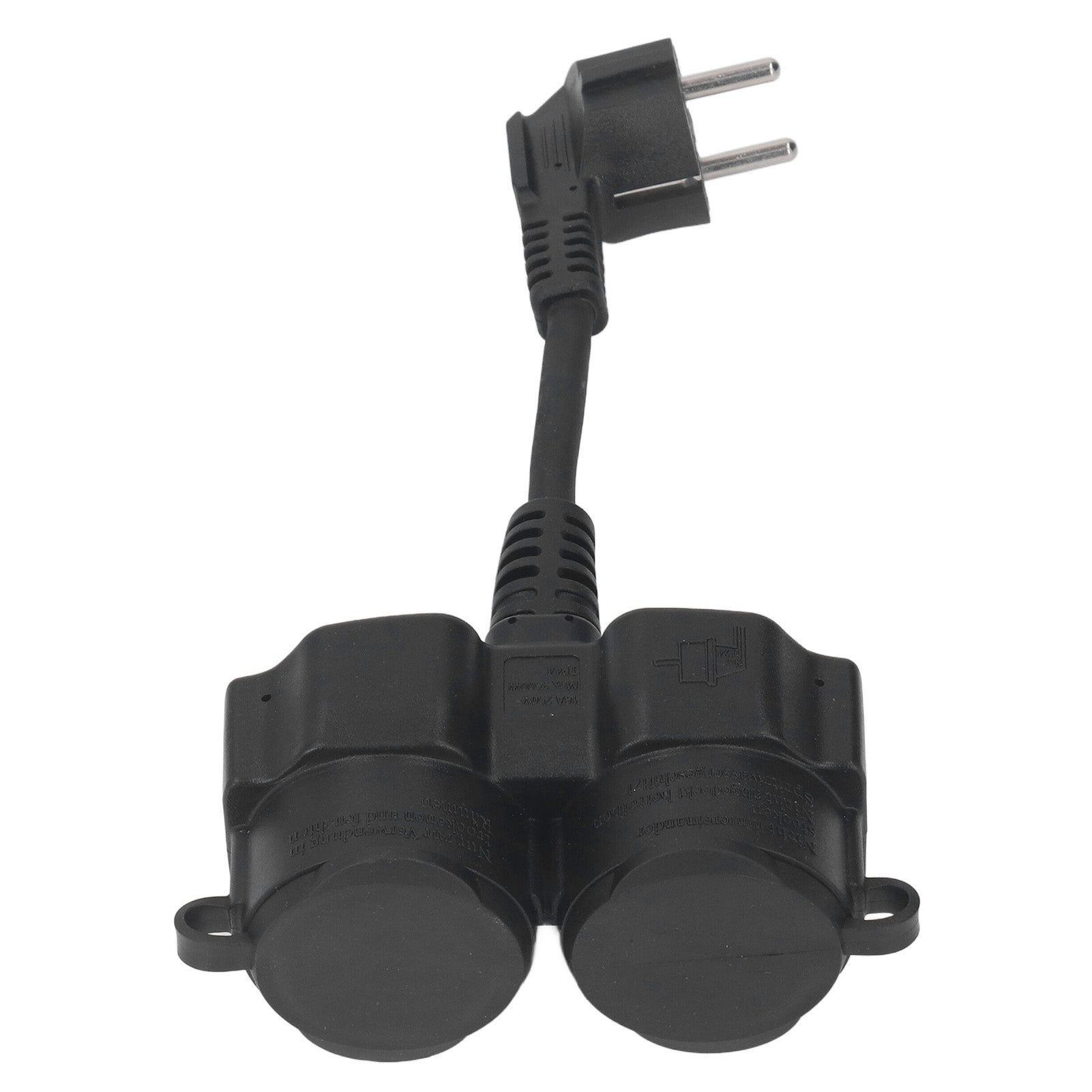 Double Plug Wall Socket  2 Way AC Distribution Splitter 5cmx1.5mm² Short Cable IP44 Waterproof  16A
