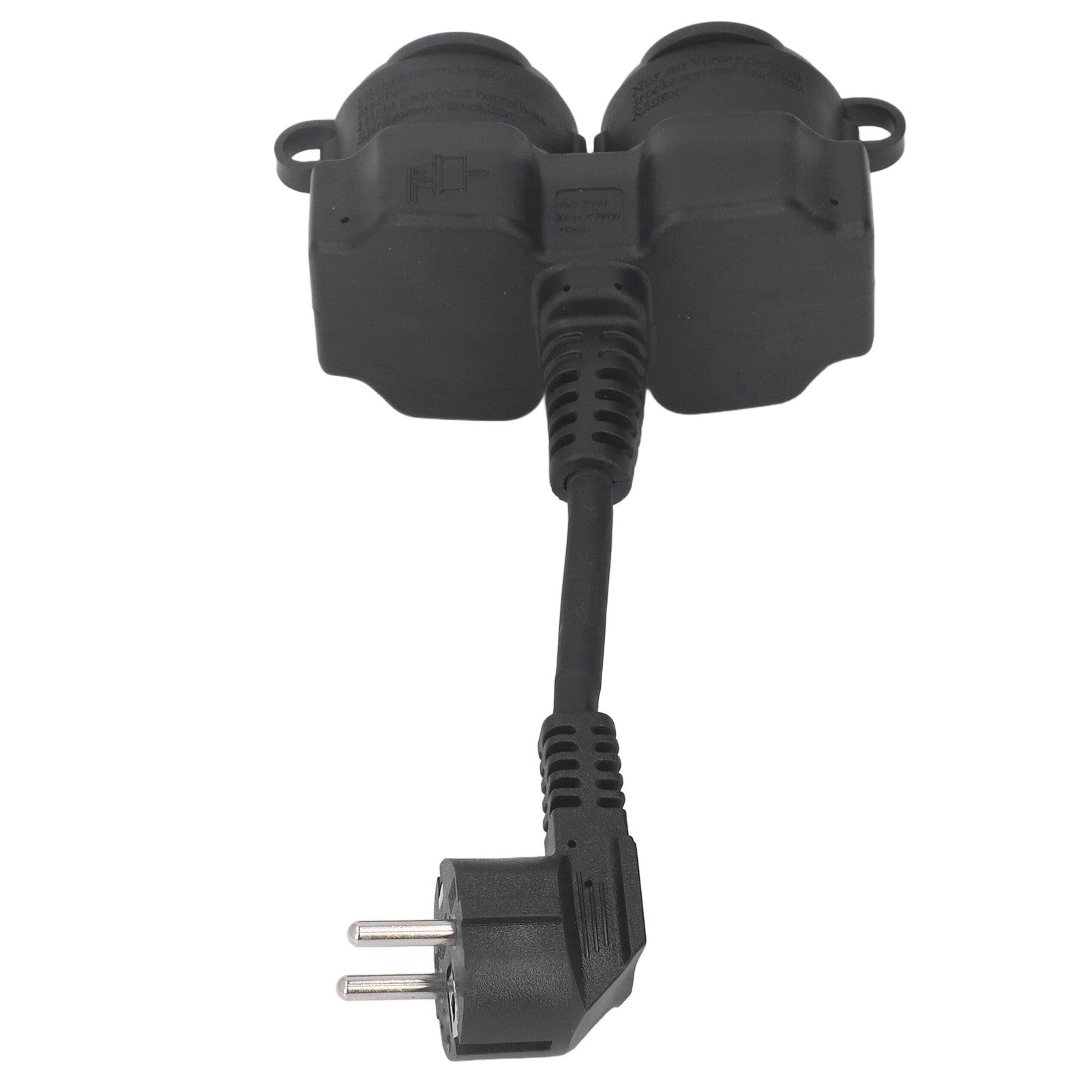 Double Plug Wall Socket  2 Way AC Distribution Splitter 5cmx1.5mm² Short Cable IP44 Waterproof  16A